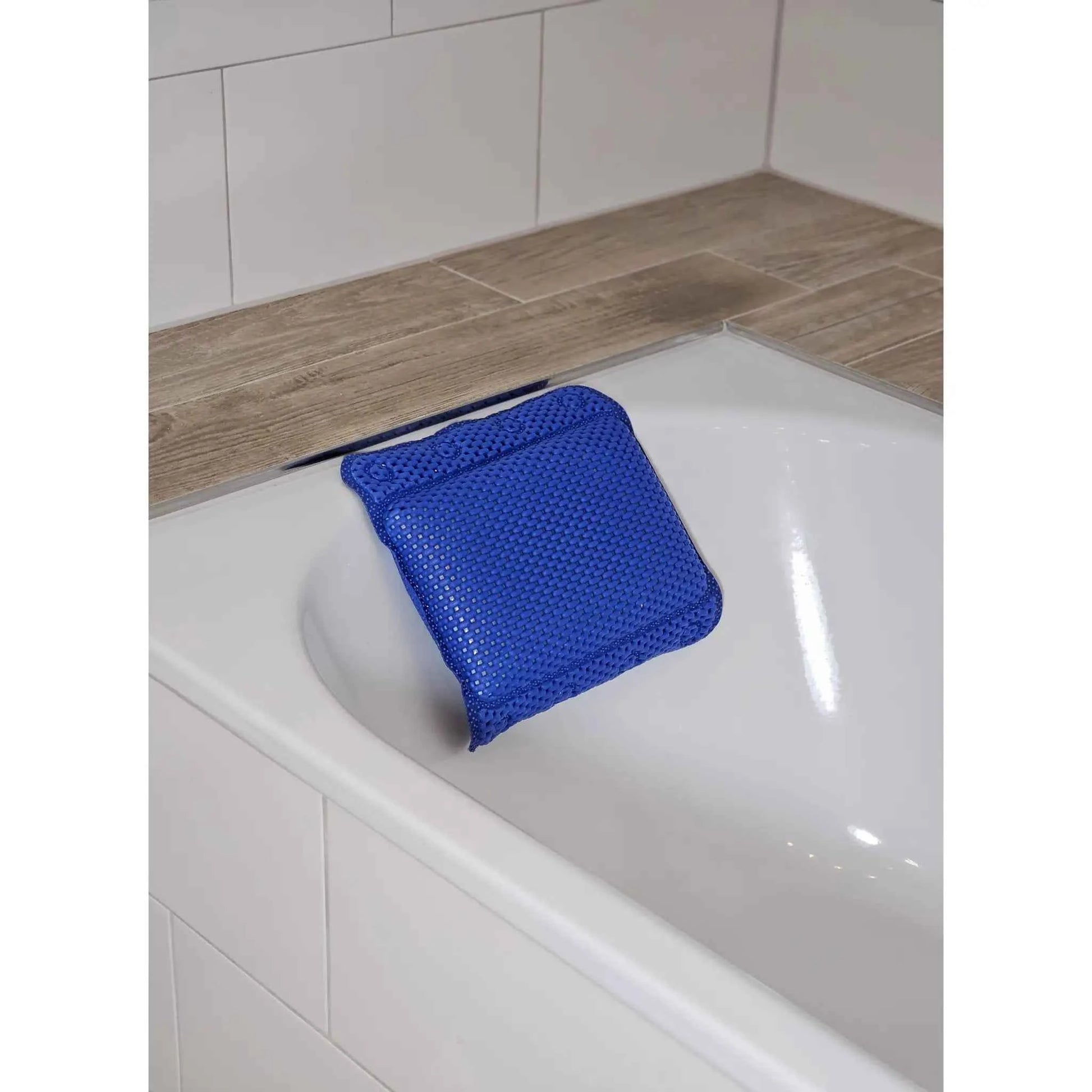 Badewannenkissen grau weiß blau Badekissen mit Saugnäpfen Spa Wannenkissen Kopfkissen