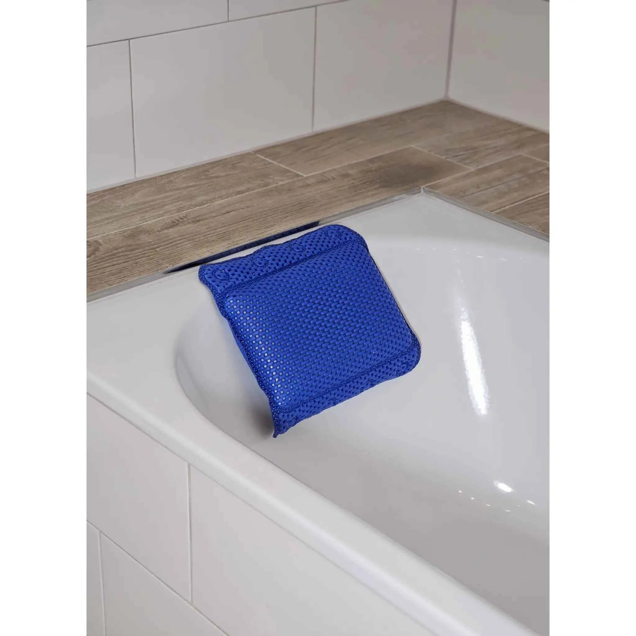 Badewannenkissen grau weiß blau Badekissen mit Saugnäpfen Spa Wannenkissen Kopfkissen