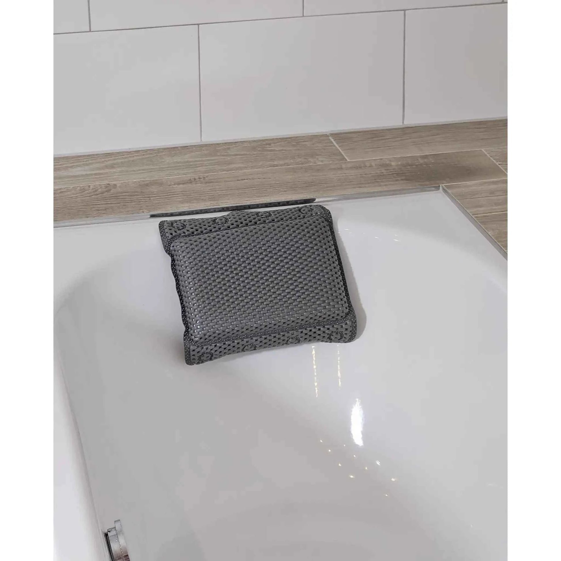 Badewannenkissen grau weiß blau Badekissen mit Saugnäpfen Spa Wannenkissen Kopfkissen