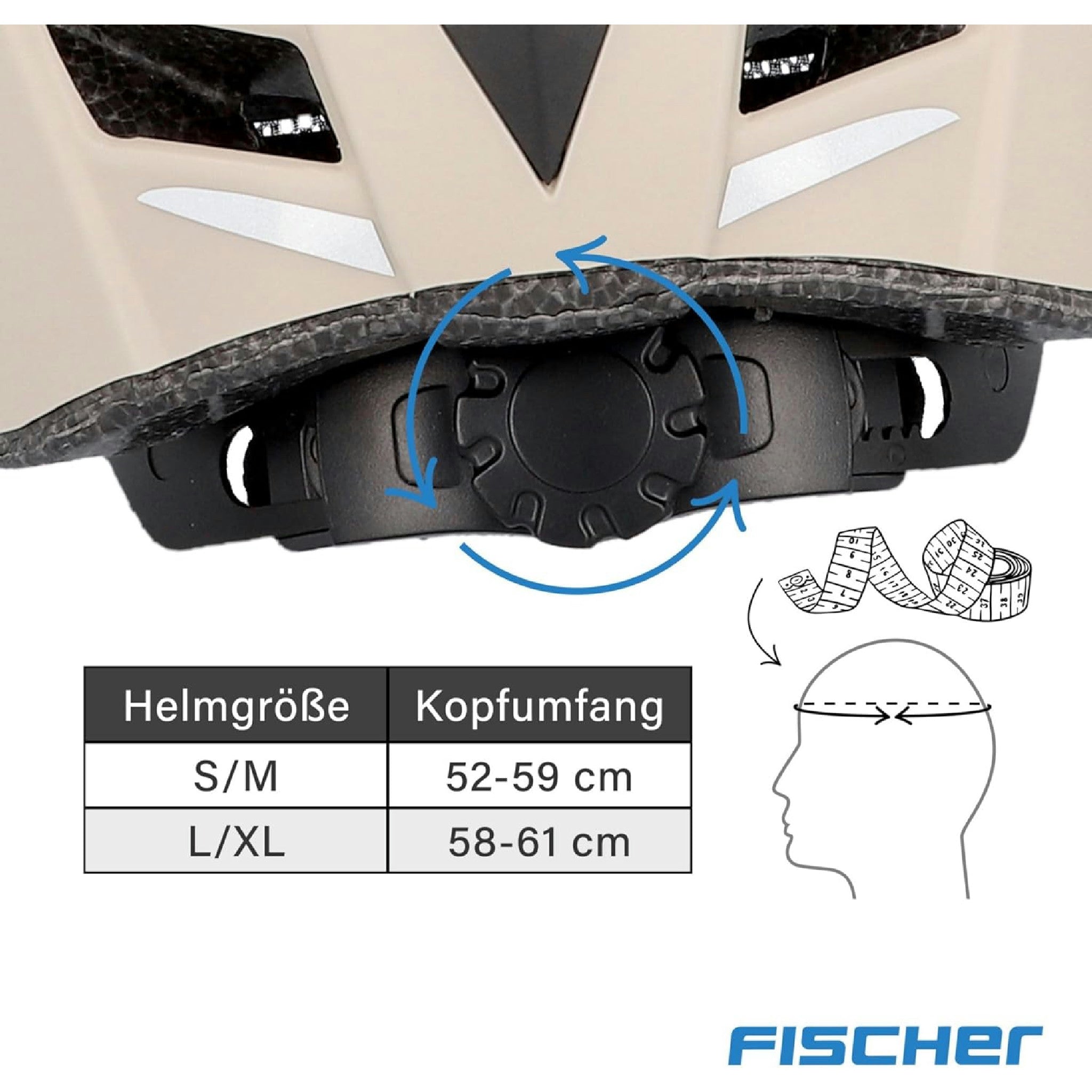 FISCHER Dallas Fahrradhelm, Kunststoff, beige, S/M, 52-59 cm Hauptansicht