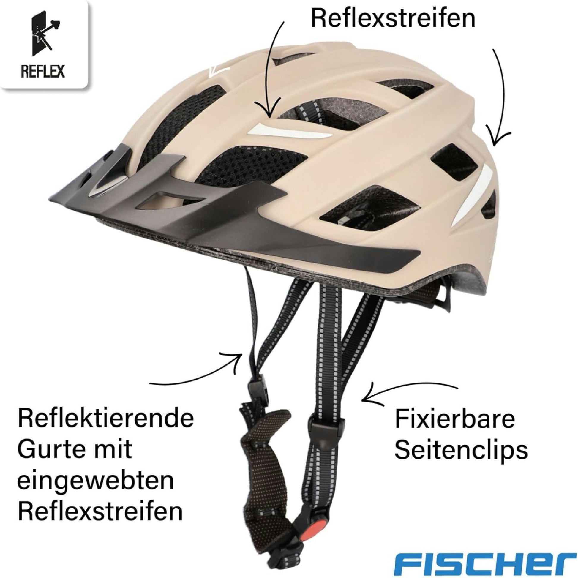 FISCHER Dallas Fahrradhelm, Kunststoff, beige, S/M, 52-59 cm Hauptansicht