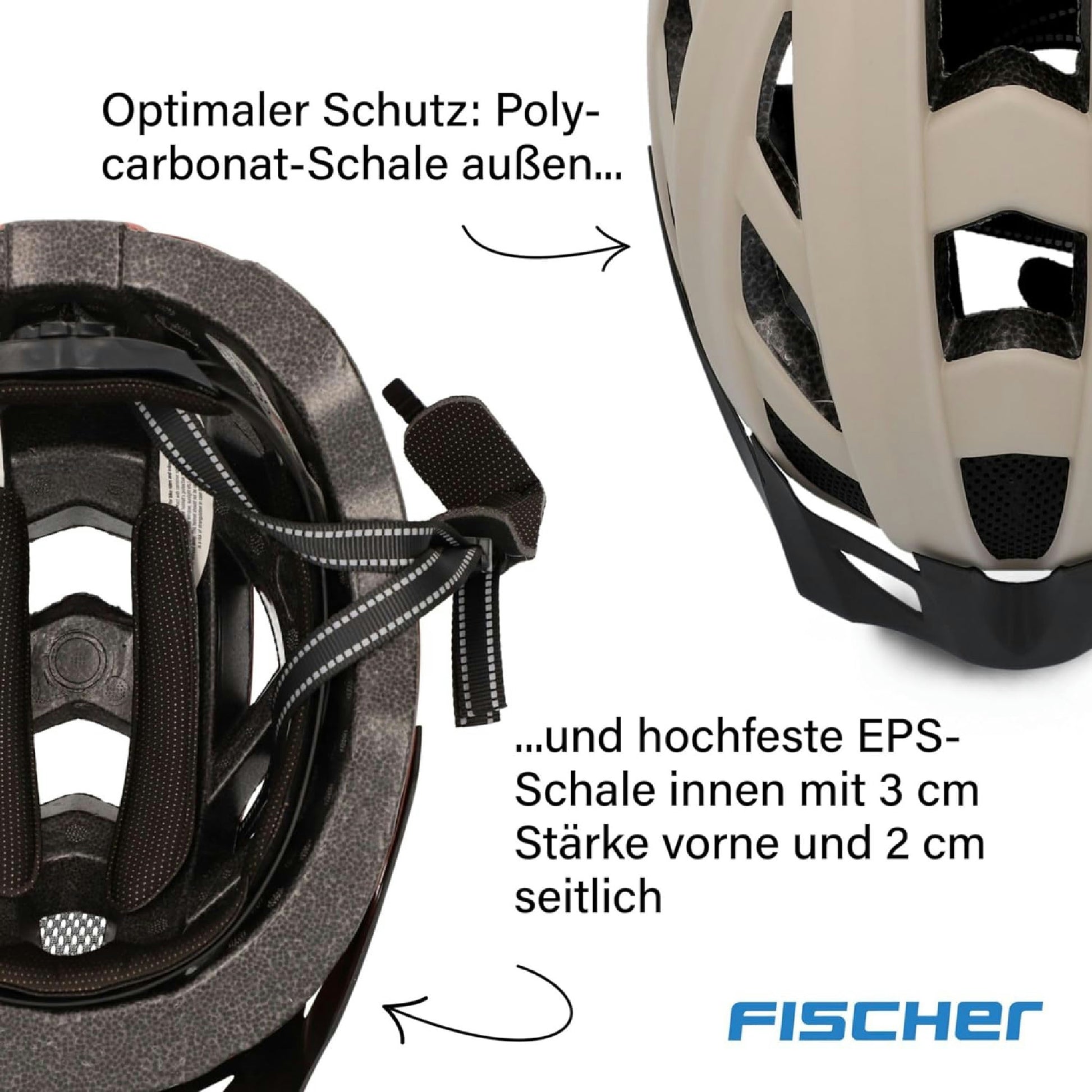 FISCHER Dallas Fahrradhelm, Kunststoff, beige, S/M, 52-59 cm Hauptansicht