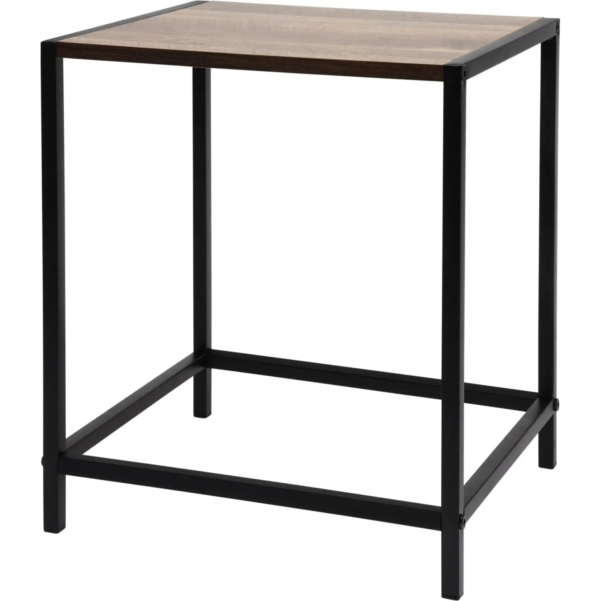Beistelltisch Metall Holz quadratisch schwarz 37,5 cm Indoor | Miamonda