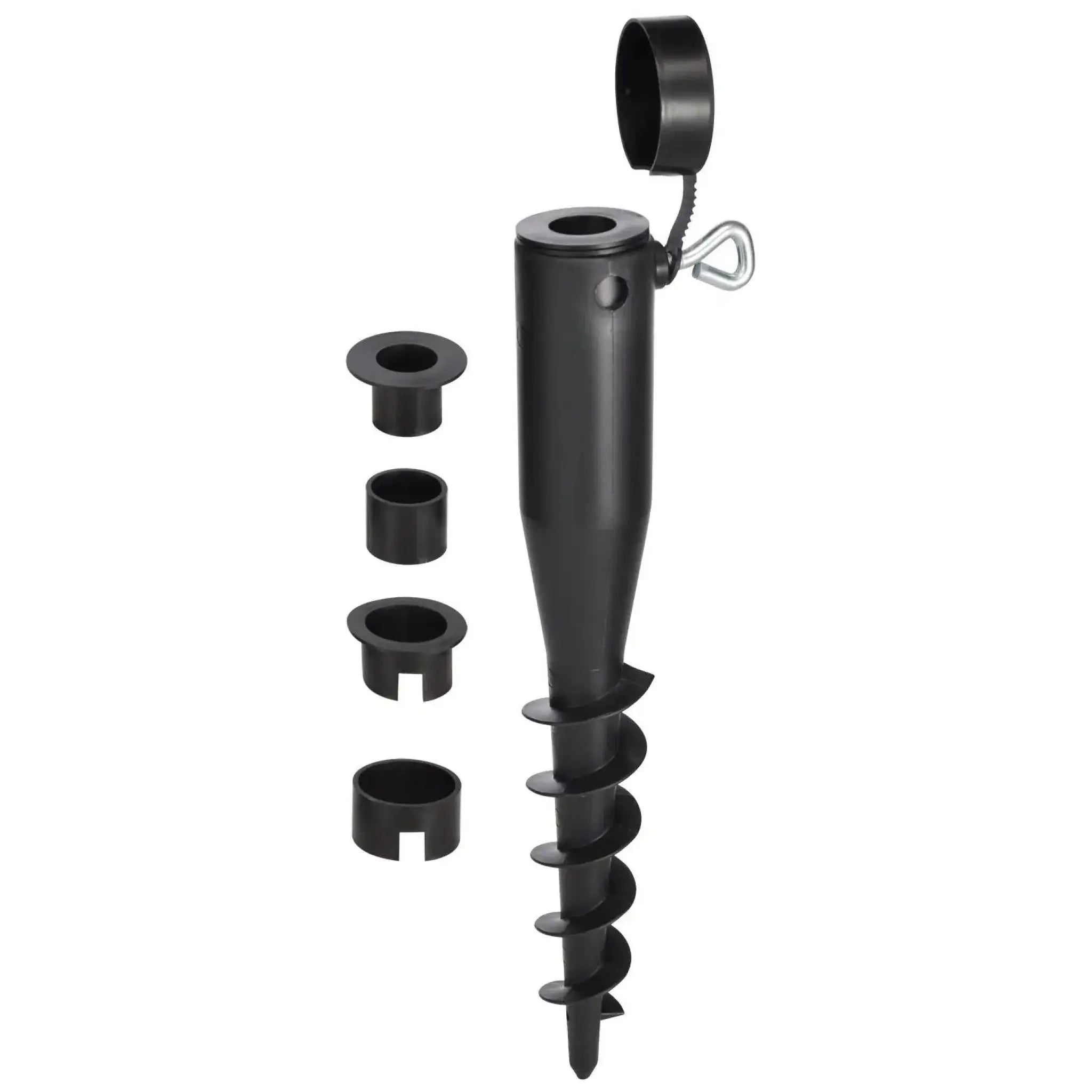 Einschraubbodenhülse für Sonnenschirme 25-45 mm Kunststoff schwarz 40 cm