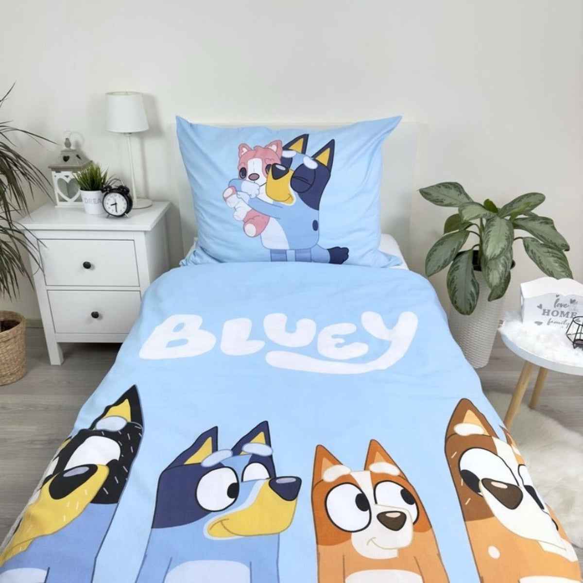 Bluey Bettwäsche - weiche Baumwolle 140x200 cm Kissen und Decke