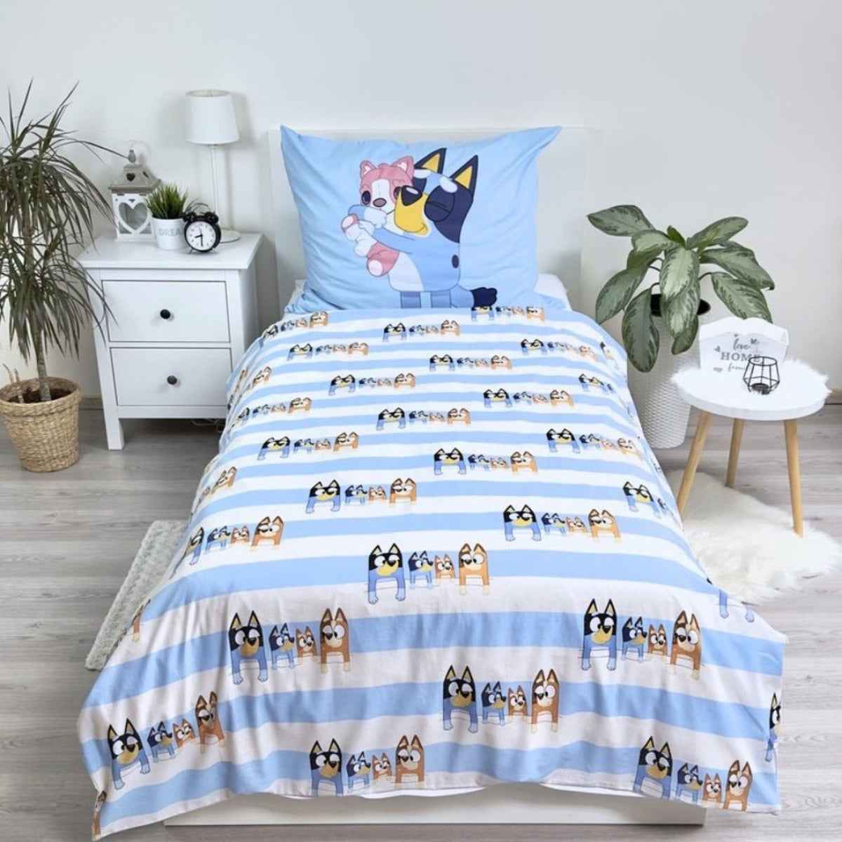 Bluey Bettwäsche - weiche Baumwolle 140x200 cm Kissen und Decke