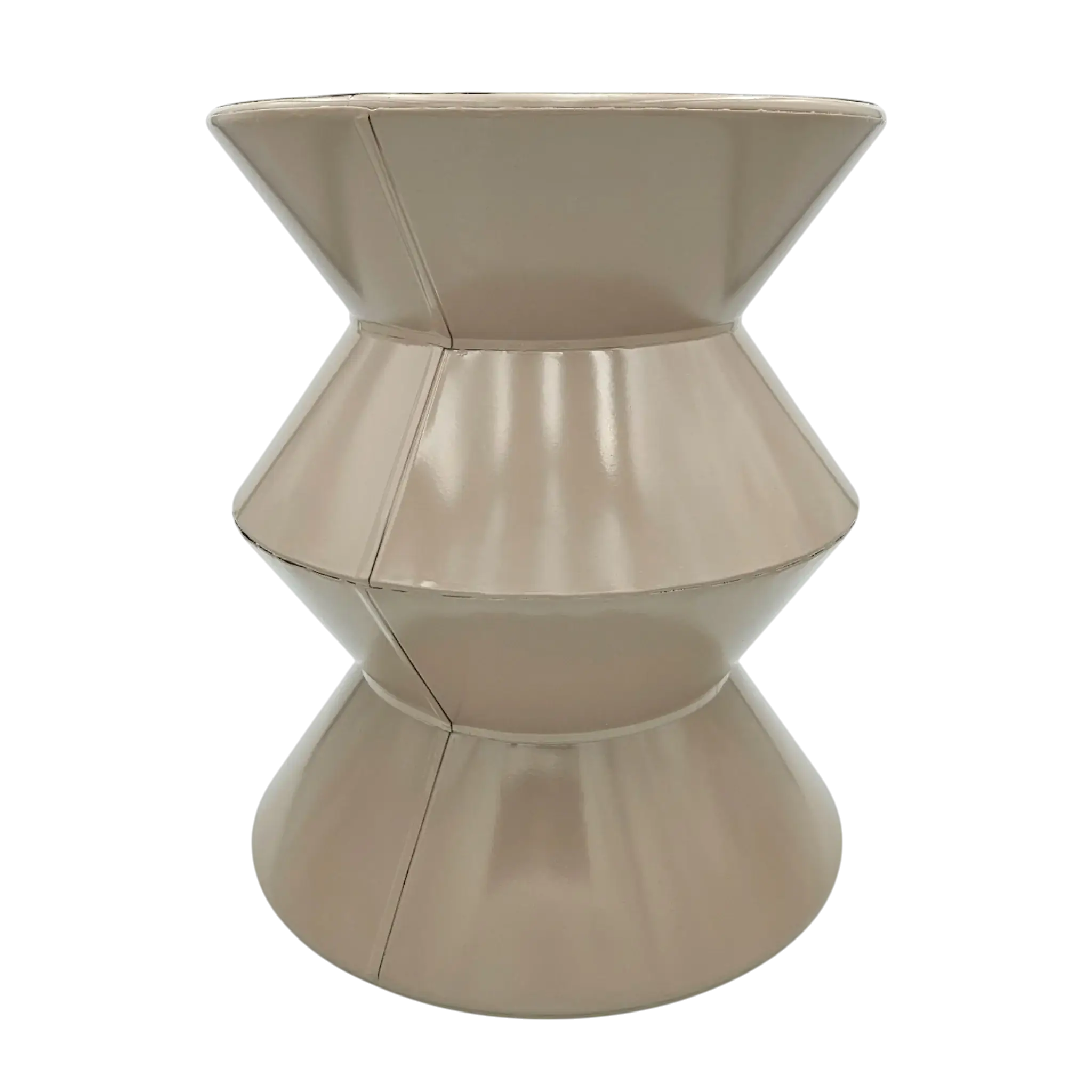 Beistelltisch rund Metall beige 37x30 cm Retro-Design | Miamonda