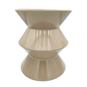 Beistelltisch rund Metall beige 37x30 cm Retro-Design | Miamonda