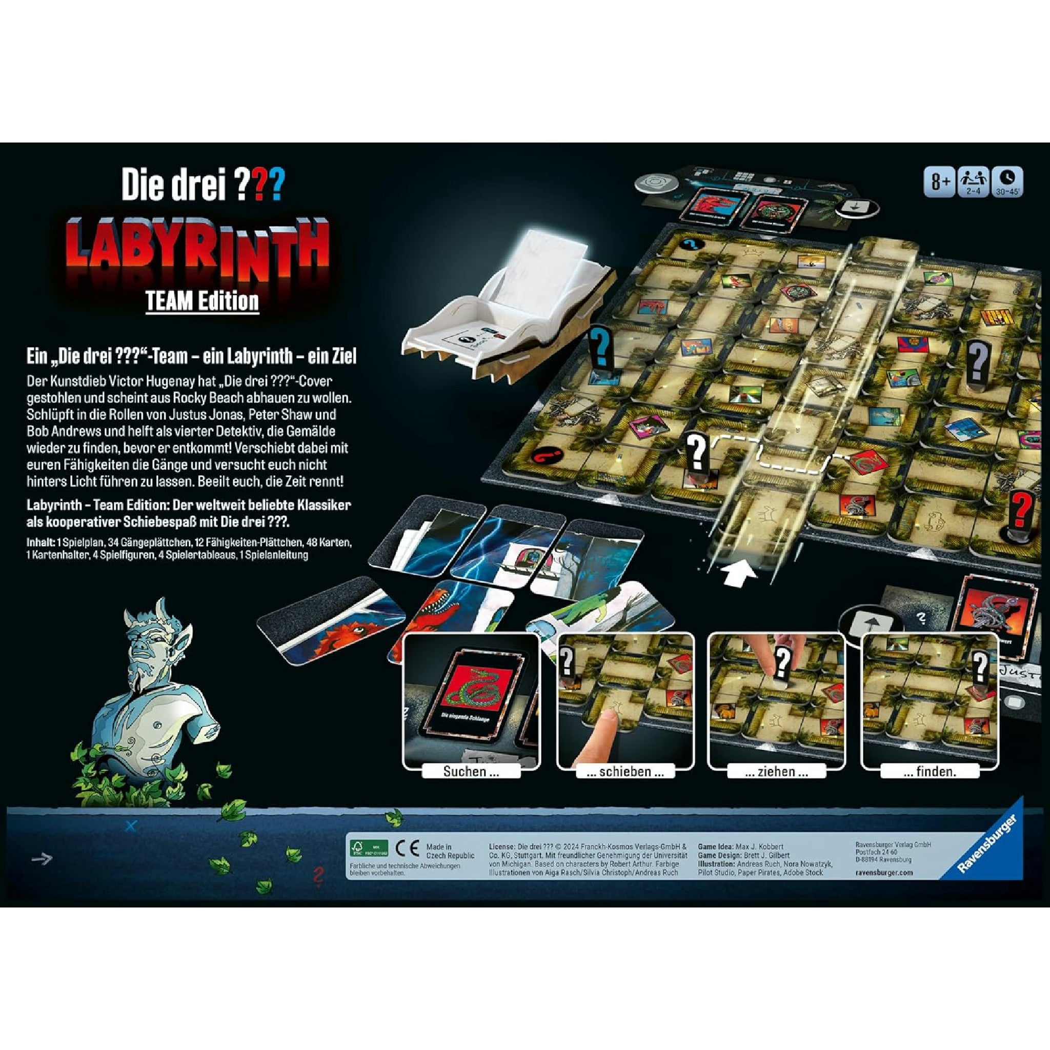 Ravensburger 22685 - Die DREI ??? Labyrinth - Team Edition - Die kooperative Variante des Spieleklassikers für 2-4 Personen ab 8 Jahren mit Justus Jonas, Peter Shaw und Bob Andrews Hauptansicht