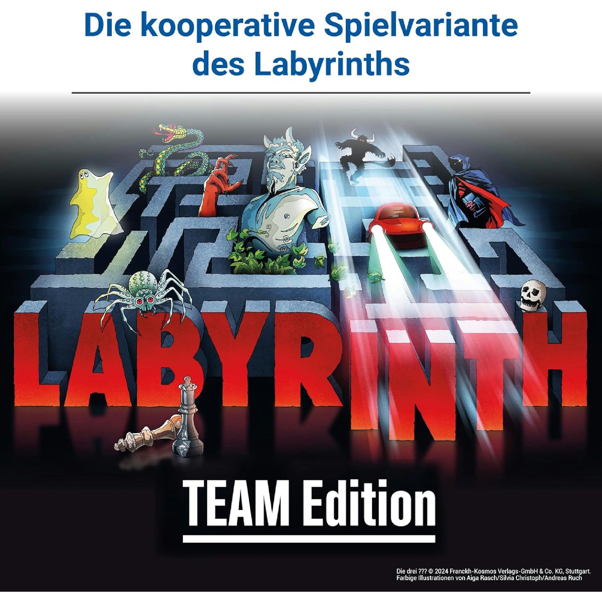 Ravensburger 22685 - Die DREI ??? Labyrinth - Team Edition - Die kooperative Variante des Spieleklassikers für 2-4 Personen ab 8 Jahren mit Justus Jonas, Peter Shaw und Bob Andrews Hauptansicht