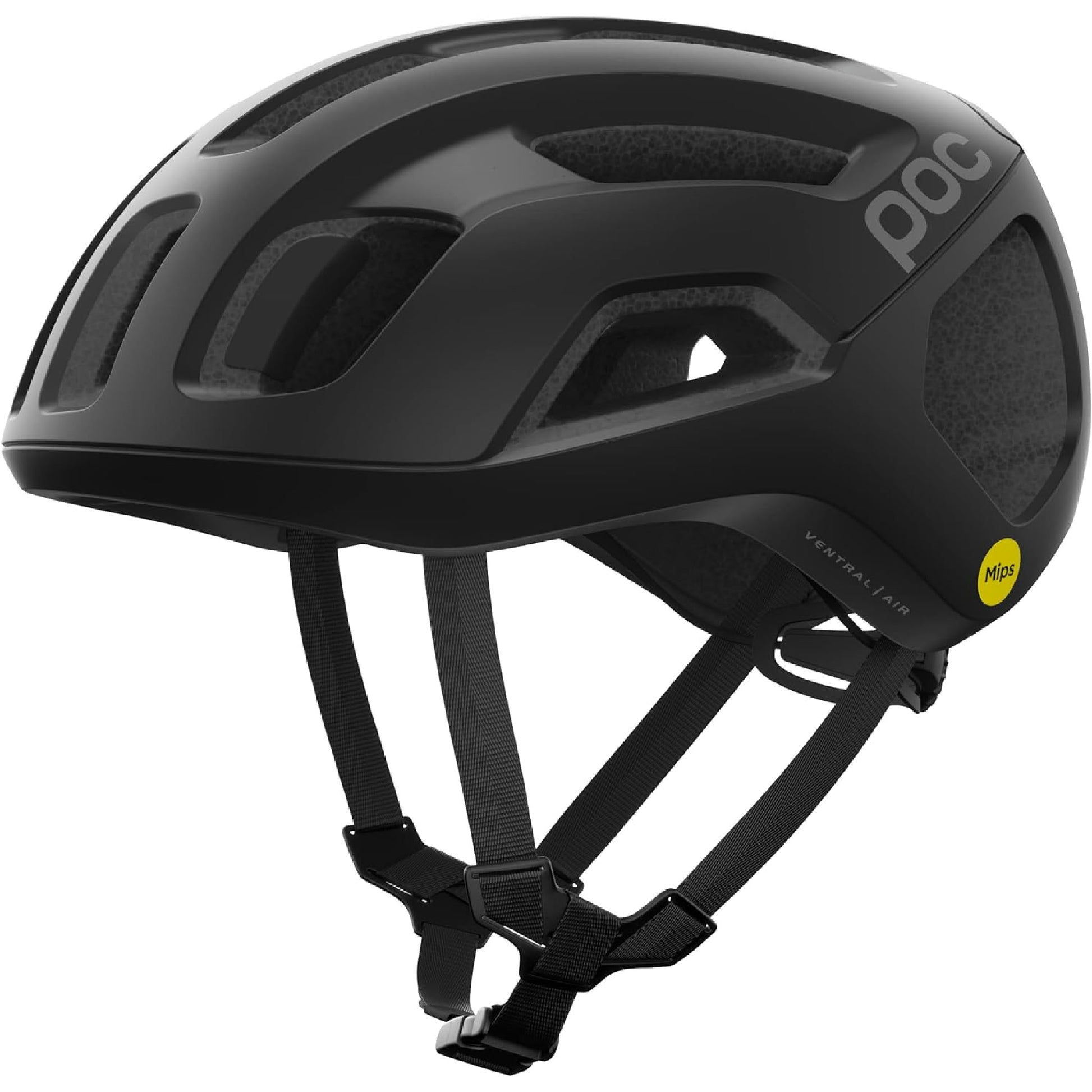 POC Ventral AIR MIPS Rennradhelm - Fahrradhelm mit präzisen Belüftungsöffnungen und integrierten Kanälen für einen kontrollierten Lufteintritt, Uranium Black Matt Hauptansicht