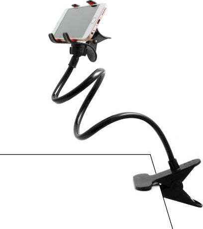 SYSTEM-S Universal Halter flexibler Tisch Bett Schwanenhals Haltearm Halterung für Smartphone Handy
