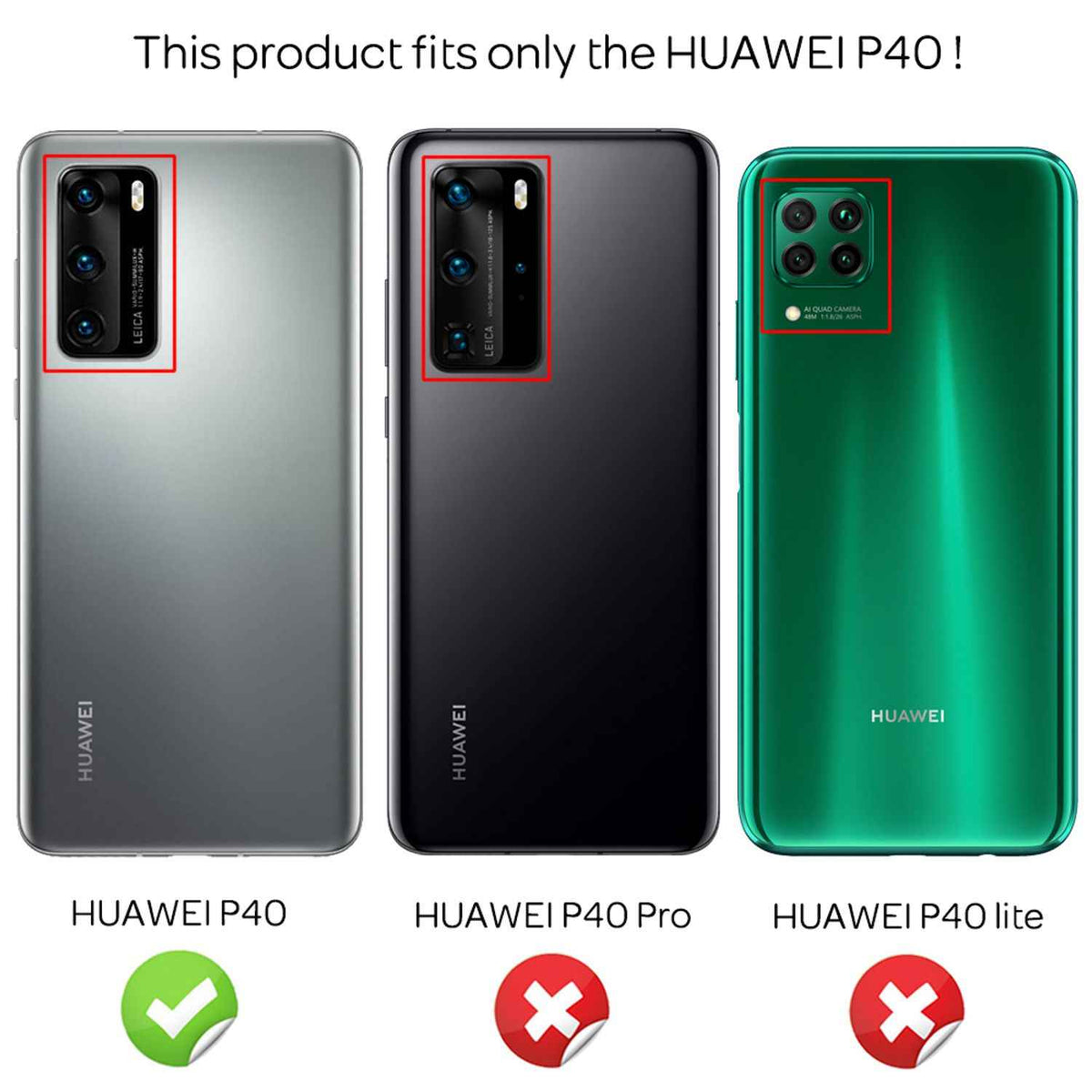 NALIA 2x Schutz Glas für Huawei P40, 9H Full Cover Handy Display Folie LCD Film