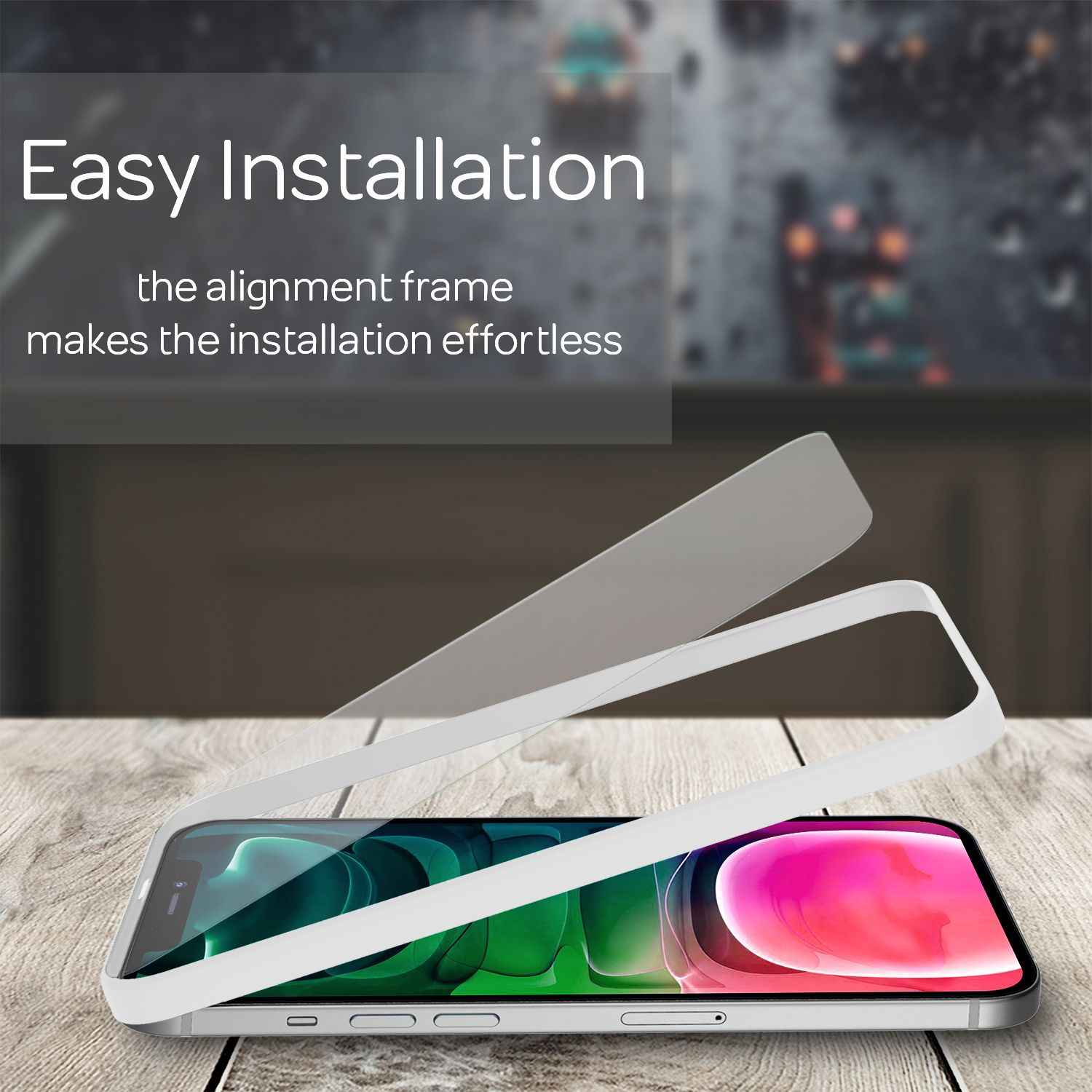 NALIA 4x Schutzglas & Schablone - Set für iPhone 13 / 13 Pro, Displayschutz Glas