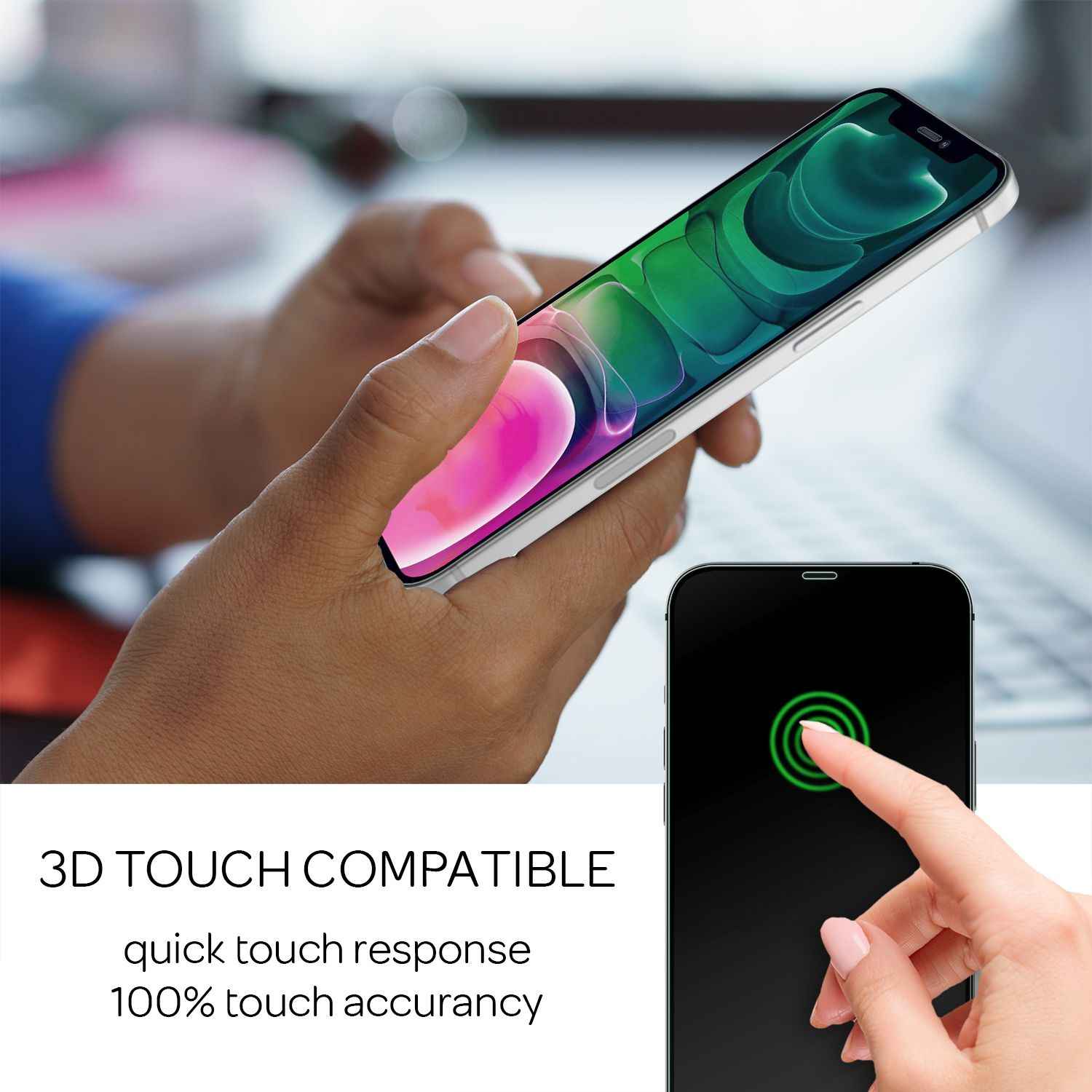 NALIA 4x Schutzglas & Schablone - Set für iPhone 13 / 13 Pro, Displayschutz Glas
