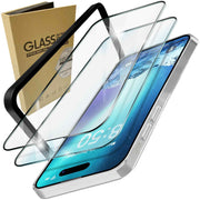 2x Schutzglas mit Applikator für iPhone 15 Pro Max 9H Display Schutz Glas Folie