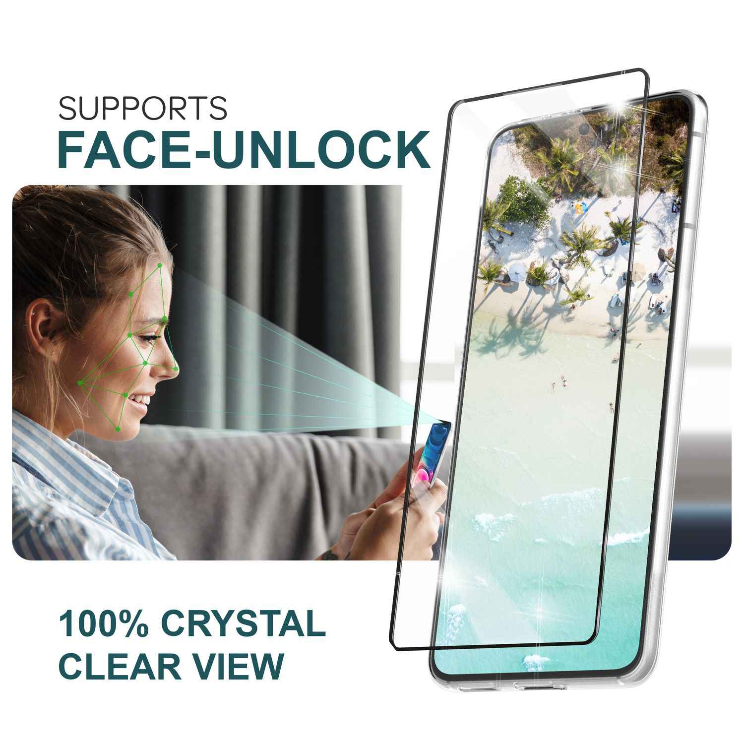 NALIA Set 2x Schutzglas & 1x Applikator für Samsung Galaxy S24 Glas, Klarer Displayschutz & Schablone, 9H Glasfolie