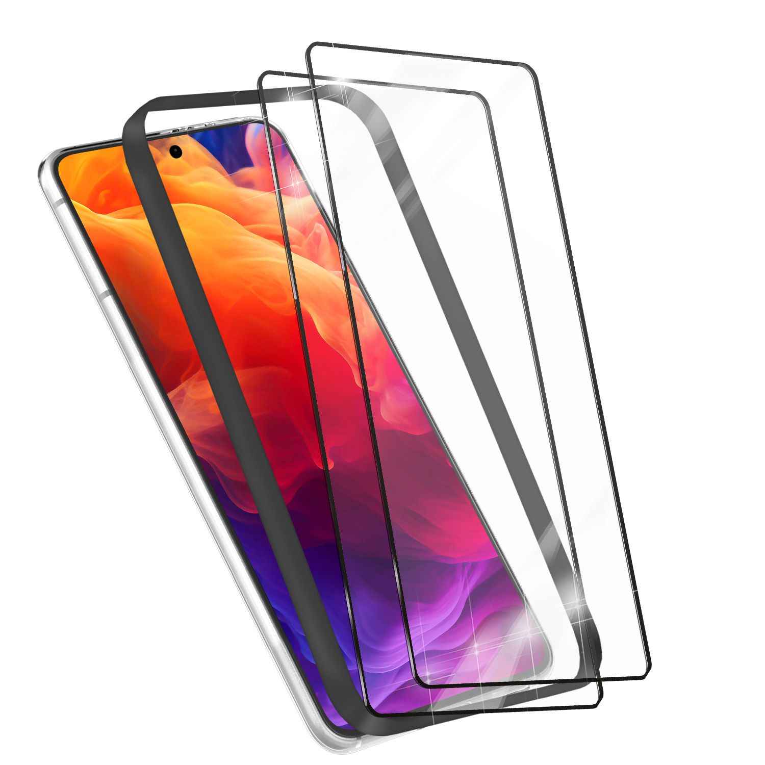 NALIA Set 2x Schutzglas & 1x Applikator für Samsung Galaxy S24 Plus Glas, Klarer Displayschutz & Schablone, 9H Glasfolie