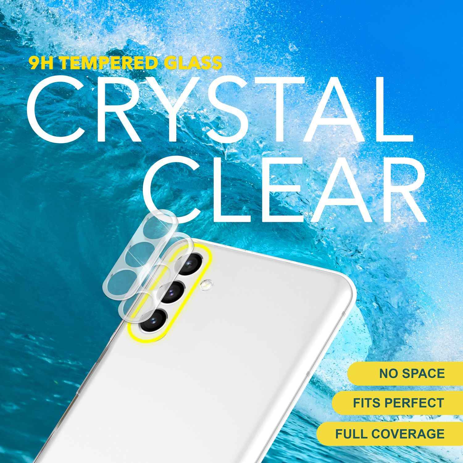 NALIA [2 Stück] Kamera-Schutzglas für Samsung Galaxy S24 Glas, Klarer Kratzfester 9H Linsen-Schutz für Rückkamera