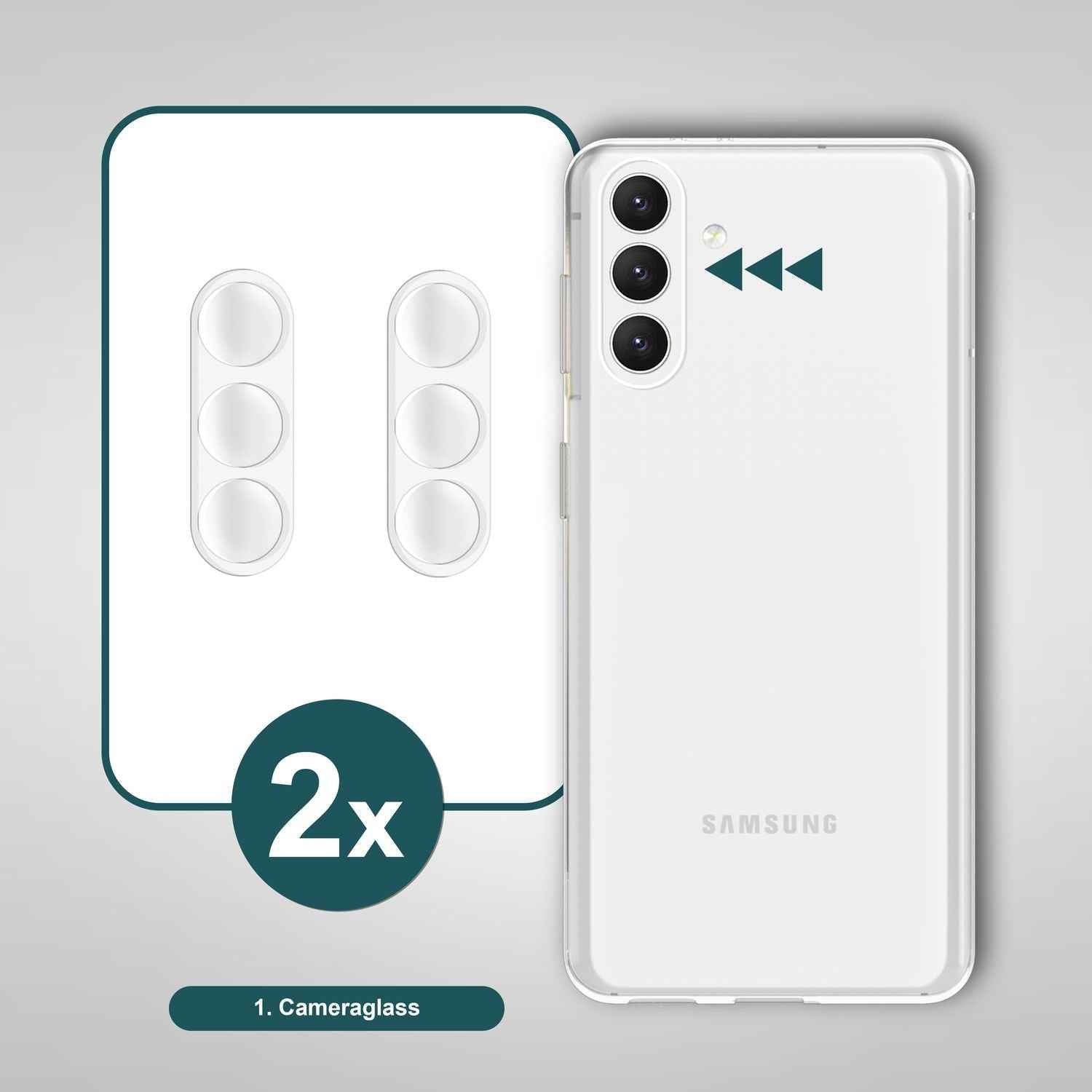 NALIA [2 Stück] Kamera-Schutzglas für Samsung Galaxy S24 Glas, Klarer Kratzfester 9H Linsen-Schutz für Rückkamera