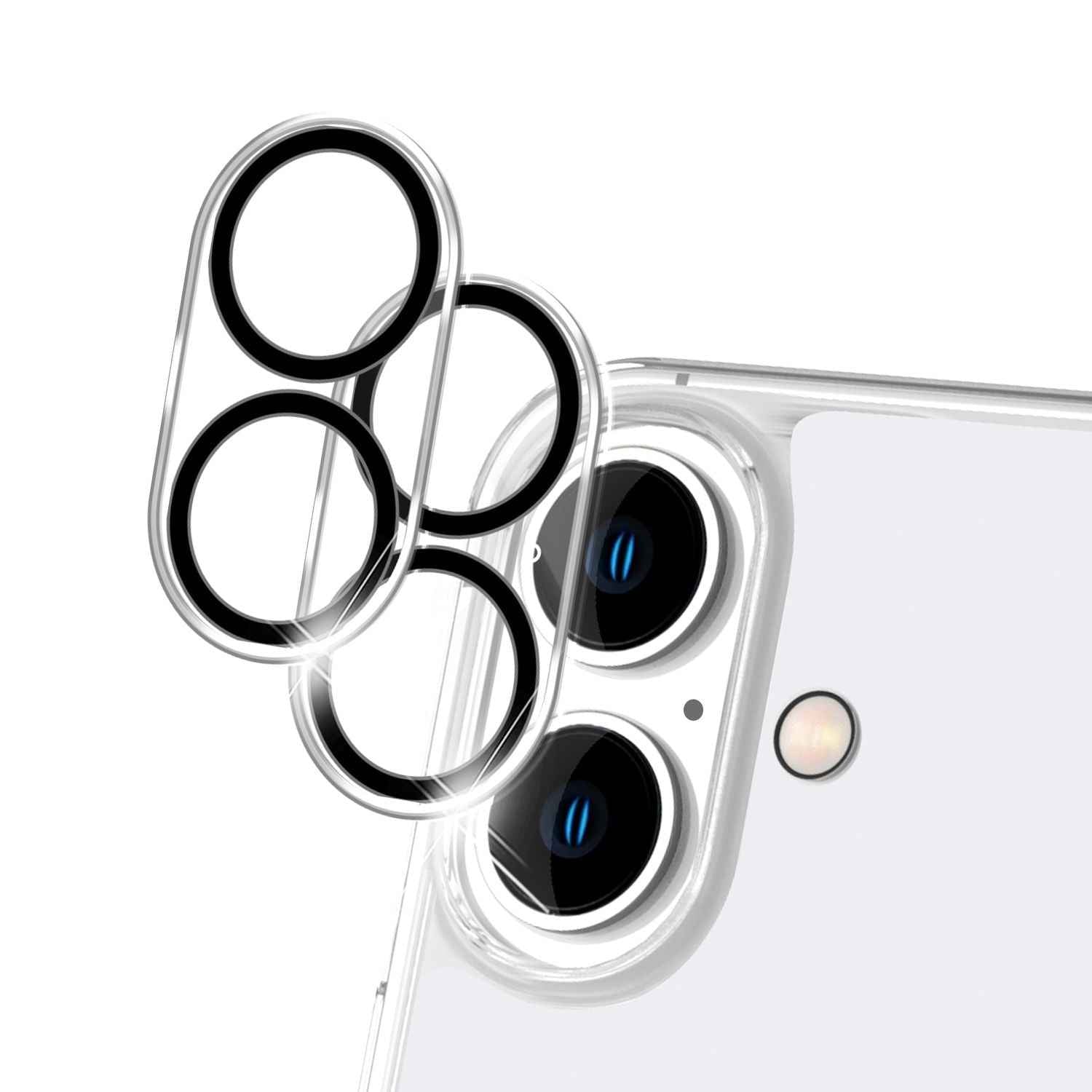 NALIA 2x Kamera Schutzglas für iPhone 16, Klarer Linsenschutz für Rückkamera, Transparenter Kameraschutz, Kameraglas