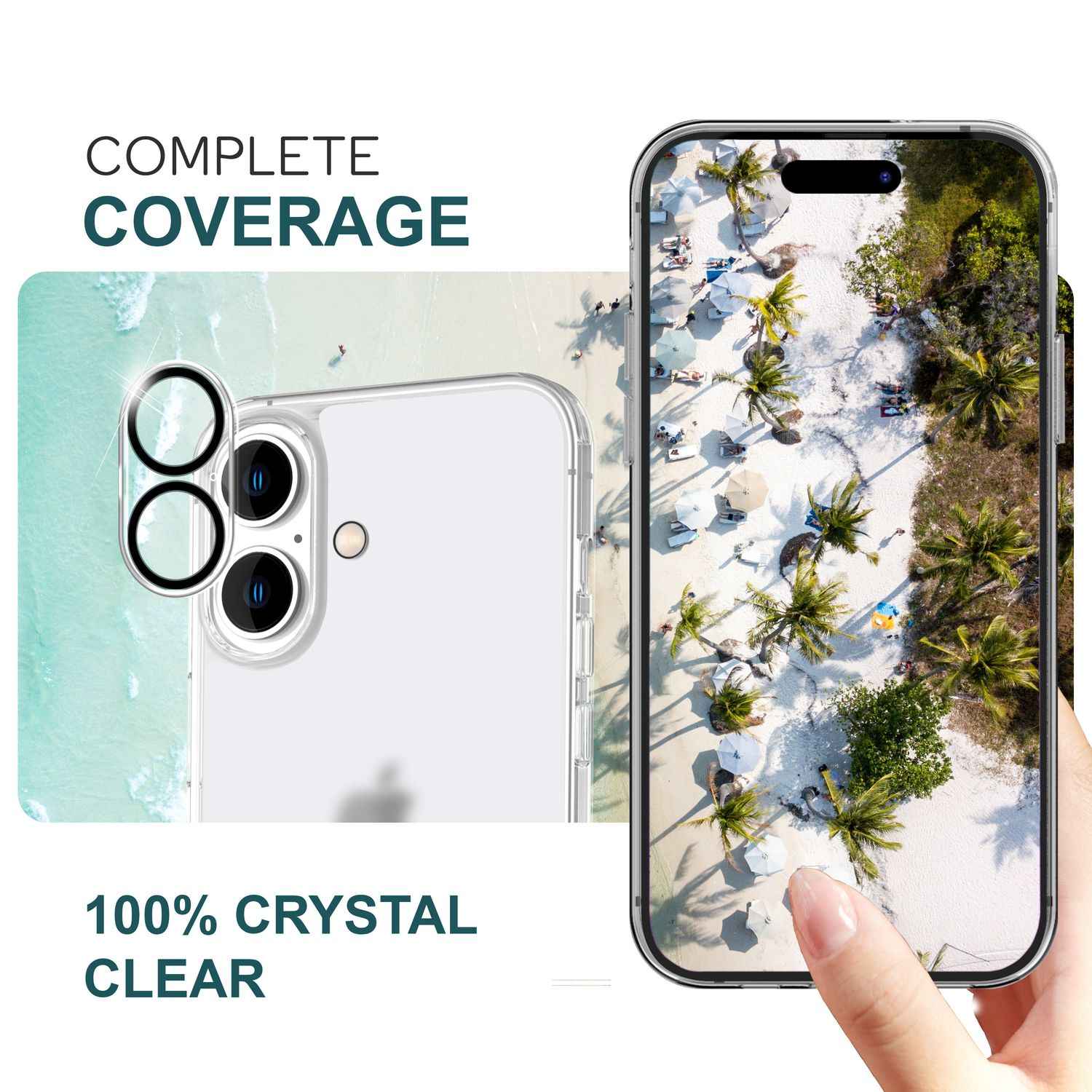 NALIA 2x Kamera Schutzglas für iPhone 16, Klarer Linsenschutz für Rückkamera, Transparenter Kameraschutz, Kameraglas