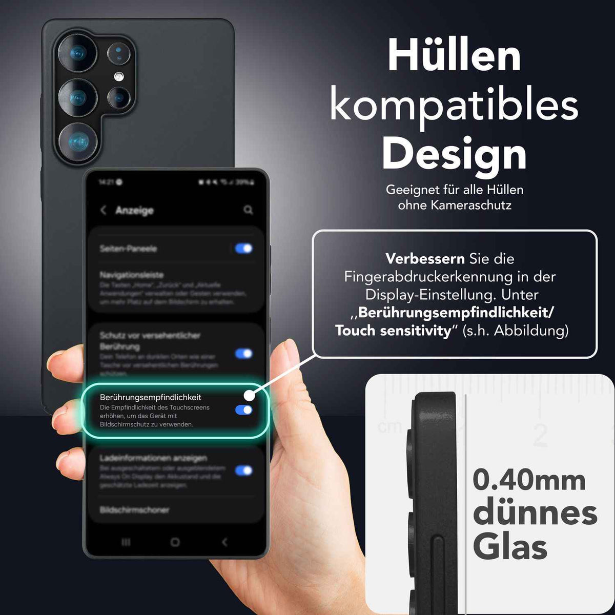 NALIA ArmorGlassX für Samsung Galaxy S25 Ultra Glas, 2x Schutzglas mit Schablone zur Installation, Hochtransparenter Displayschutz mit schwarzem Rand, Oleophobe Glasfolie 9H Härte