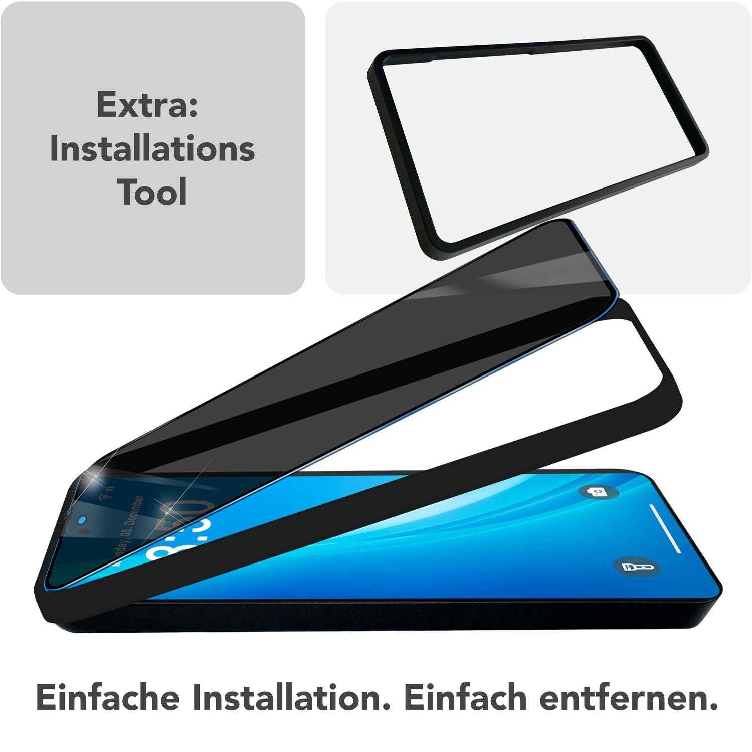 NALIA AntiSpyX für Samsung Galaxy S25 Glas, Privacy Schutzglas mit Montagehilfe zur Installation, Kratzfeste 9H gehärtete Blickschutz-Folie, Oleophobes Anti-Spy Displayschutz-Glas