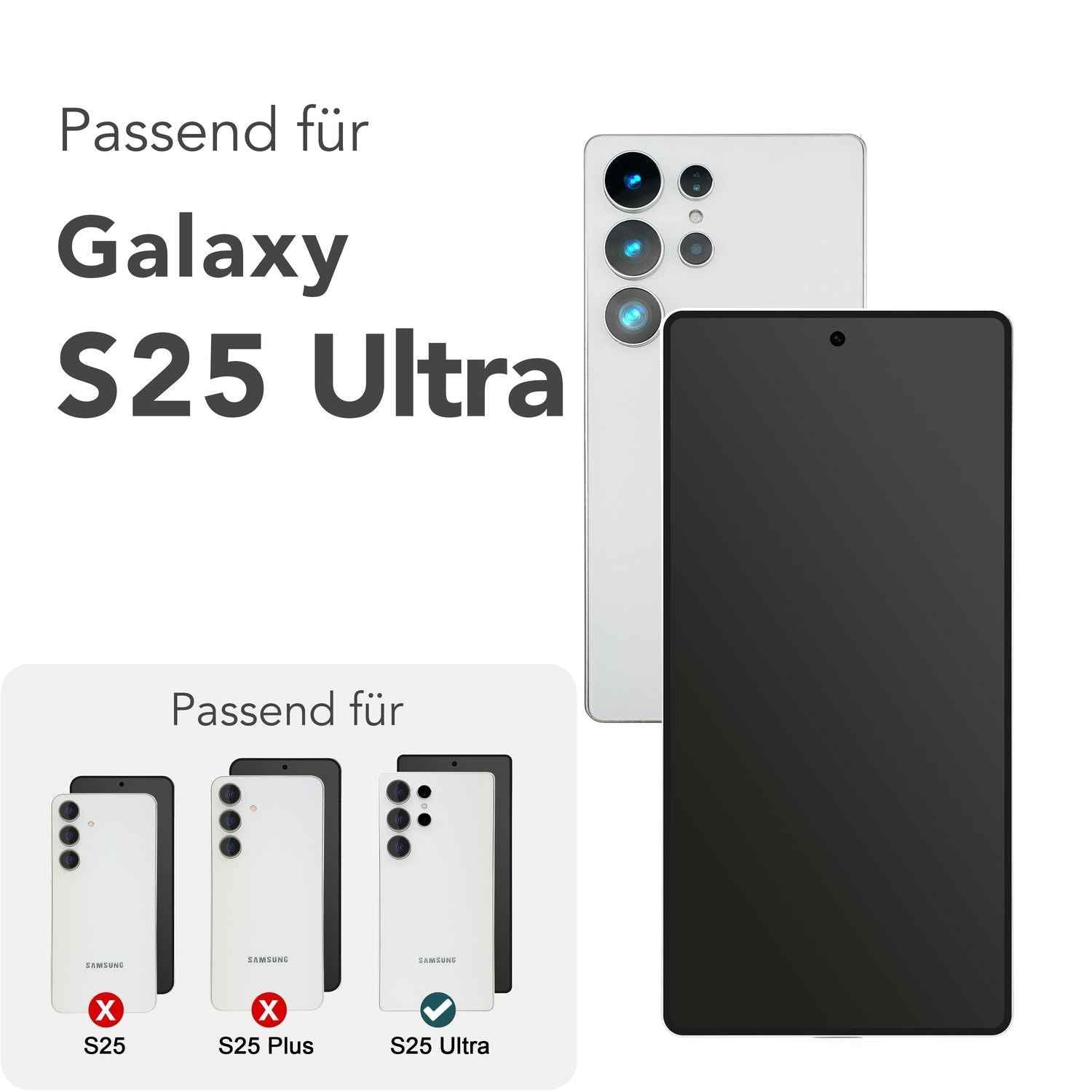 NALIA AntiSpyX für Samsung Galaxy S25 Ultra Glas, Privacy Schutzglas mit Positionierungshilfe zur Installation, Anti-Spy Blickschutz Folie, Kratzfester Oleophober 9H Displayschutz