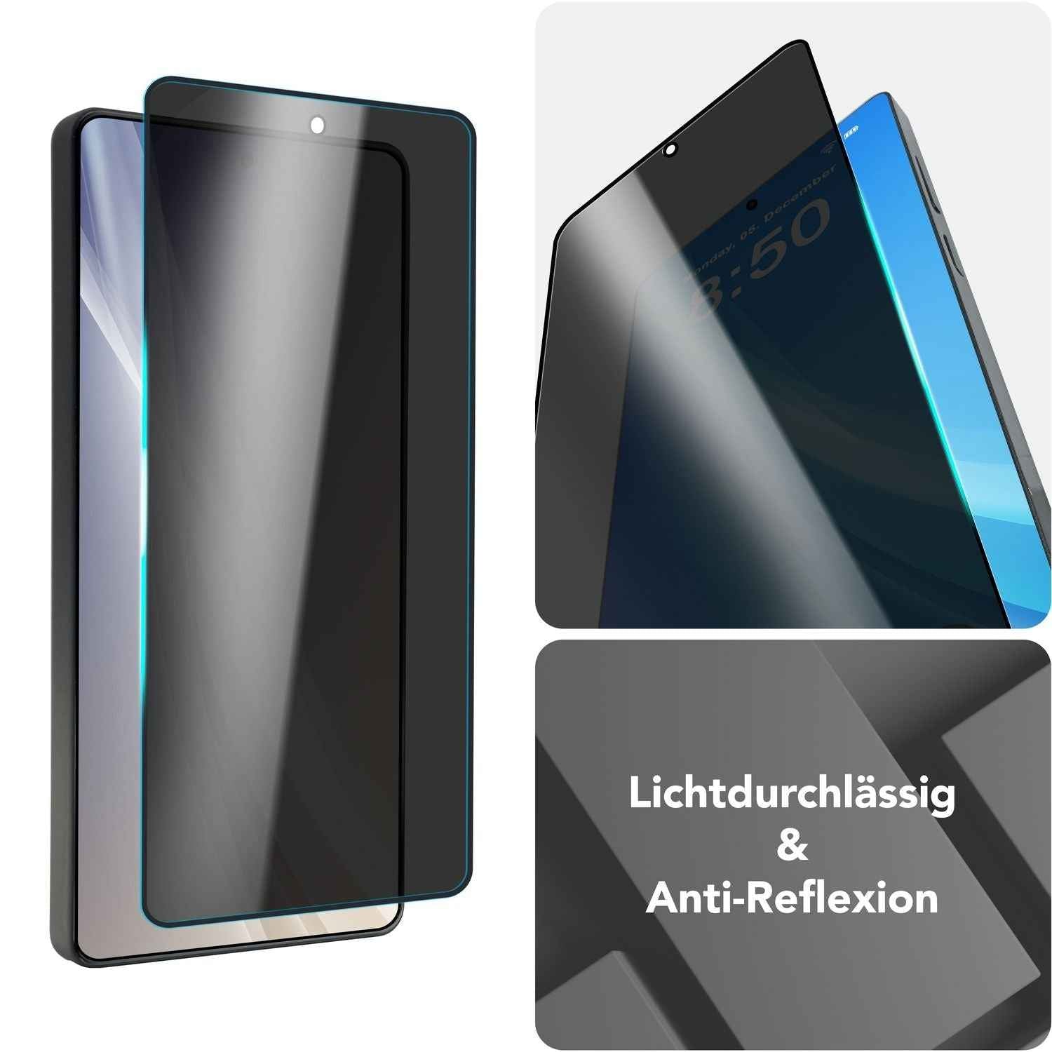 NALIA AntiSpyX für Samsung Galaxy S25 Ultra Glas, Privacy Schutzglas mit Positionierungshilfe zur Installation, Anti-Spy Blickschutz Folie, Kratzfester Oleophober 9H Displayschutz