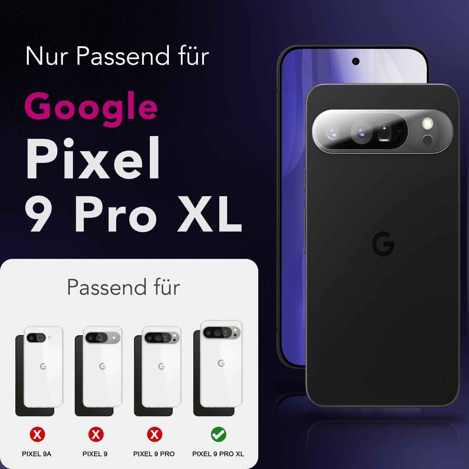 NALIA Focus.X2 MAX Kameraschutz für Google Pixel 9 Pro XL – 2x Kamera Schutzglas, Transparent & Kratzfest, Vollständige Rückkamera Abdeckung, Hüllen-freundlich, 9H Hartglas