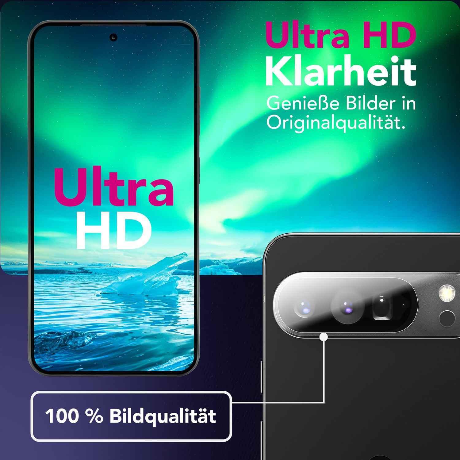 NALIA Focus.X2 MAX Kameraschutz für Google Pixel 9 Pro XL – 2x Kamera Schutzglas, Transparent & Kratzfest, Vollständige Rückkamera Abdeckung, Hüllen-freundlich, 9H Hartglas