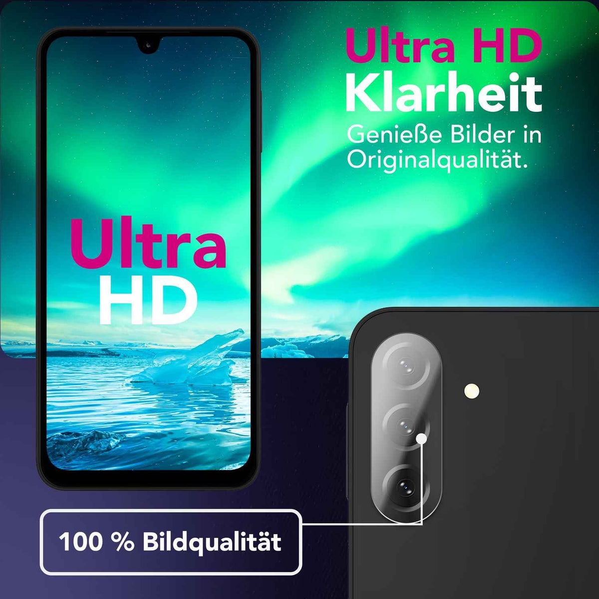 NALIA Focus.X2 MAX Kameraschutz für Samsung Galaxy A26 – 2x Kamera Schutzglas mit 9H Härte, Ultra-Klare Abdeckung für Rückkamera, Hüllenfreundlich, Anti-Fingerabdruck, Kratzfest