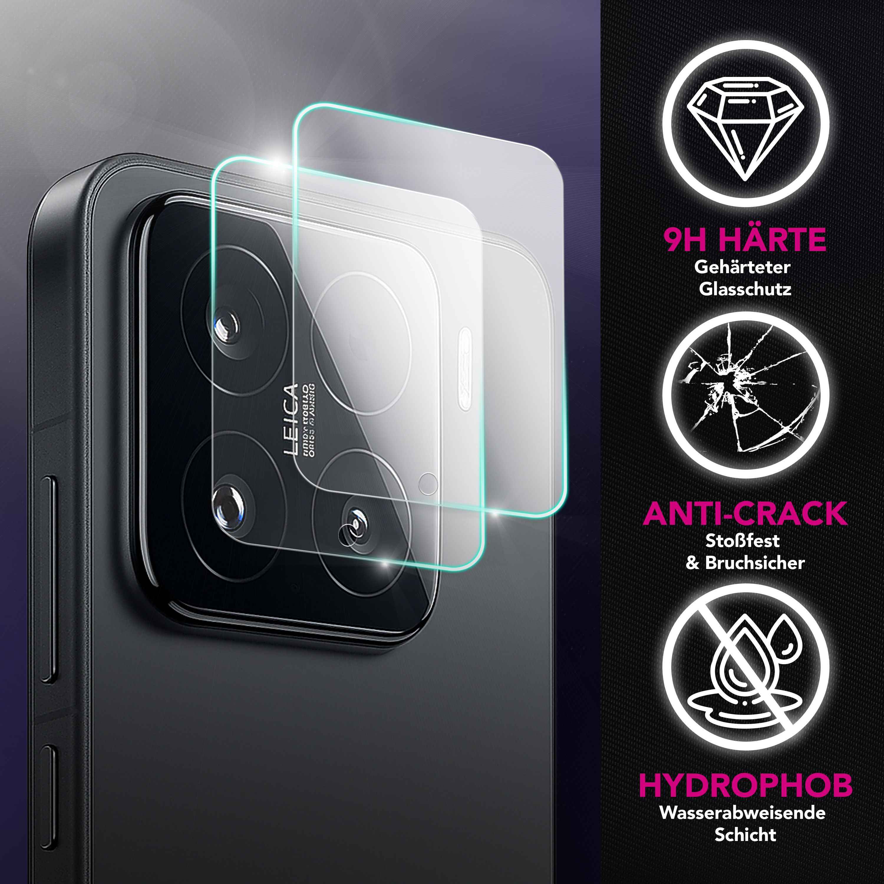 NALIA Focus.X2 MAX Kameraschutz für Xiaomi 15 – 2x Kamera Schutzglas mit 9H Härte, Ultra-Klare Linsen-Abdeckung, Kratzresistent & Fettabweisend, Hüllen-kompatibel, Objektiv-Schutz