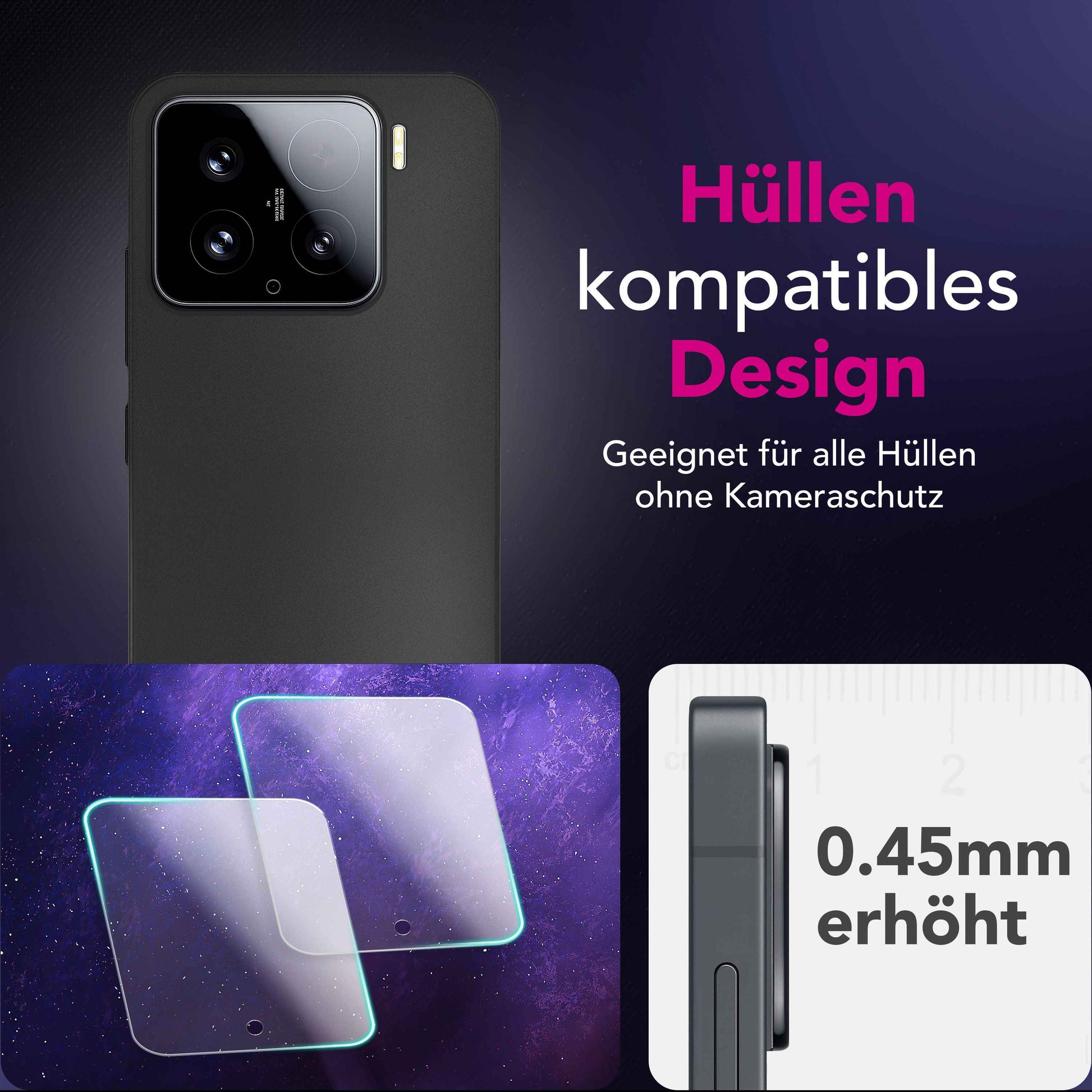 NALIA Focus.X2 MAX Kameraschutz für Xiaomi 15 – 2x Kamera Schutzglas mit 9H Härte, Ultra-Klare Linsen-Abdeckung, Kratzresistent & Fettabweisend, Hüllen-kompatibel, Objektiv-Schutz