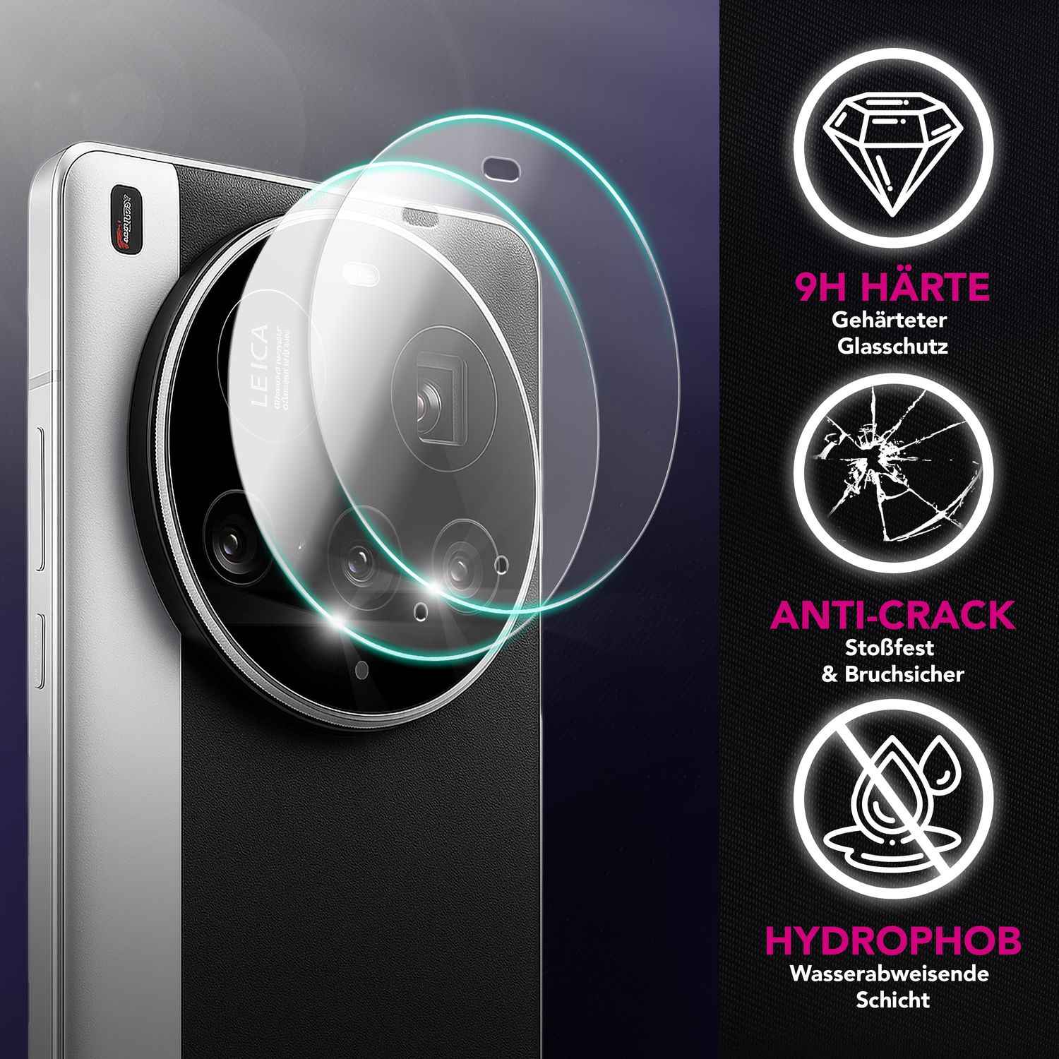 NALIA Focus.X2 MAX Kameraschutz für Xiaomi 15 Ultra – 2x Kamera Schutzglas für Rückkamera, Ultra-Klare 9H Abdeckung, Kratzfest, Passgenauer Objektiv-Schutz, Hüllen-freundlich