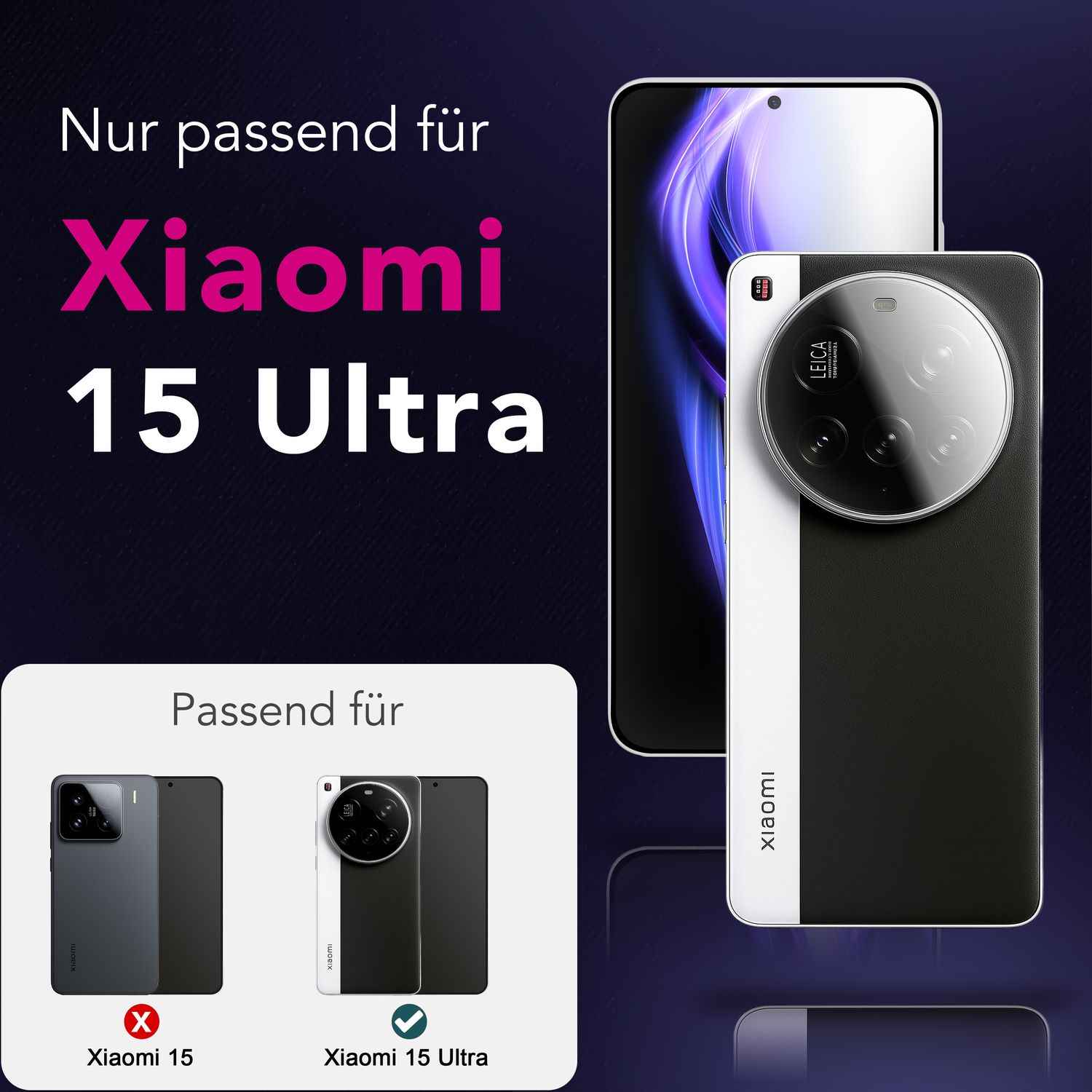 NALIA Focus.X2 MAX Kameraschutz für Xiaomi 15 Ultra – 2x Kamera Schutzglas für Rückkamera, Ultra-Klare 9H Abdeckung, Kratzfest, Passgenauer Objektiv-Schutz, Hüllen-freundlich