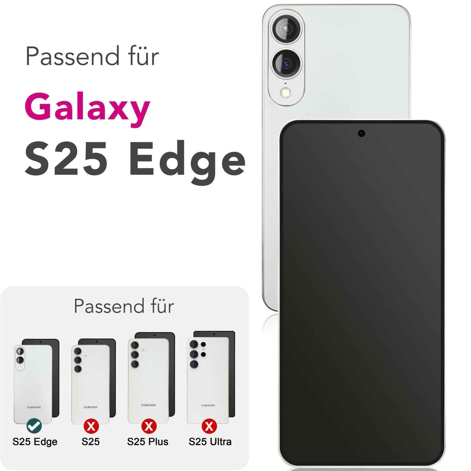 NALIA AntiSpyX für Samsung Galaxy S25 Edge Glas, Privacy Displayschutz [9H], Blickschutzfolie gegen seitliche Einblicke, Gehärtetes Schutzglas, Touchsensitiv, Anti-Fingerprint