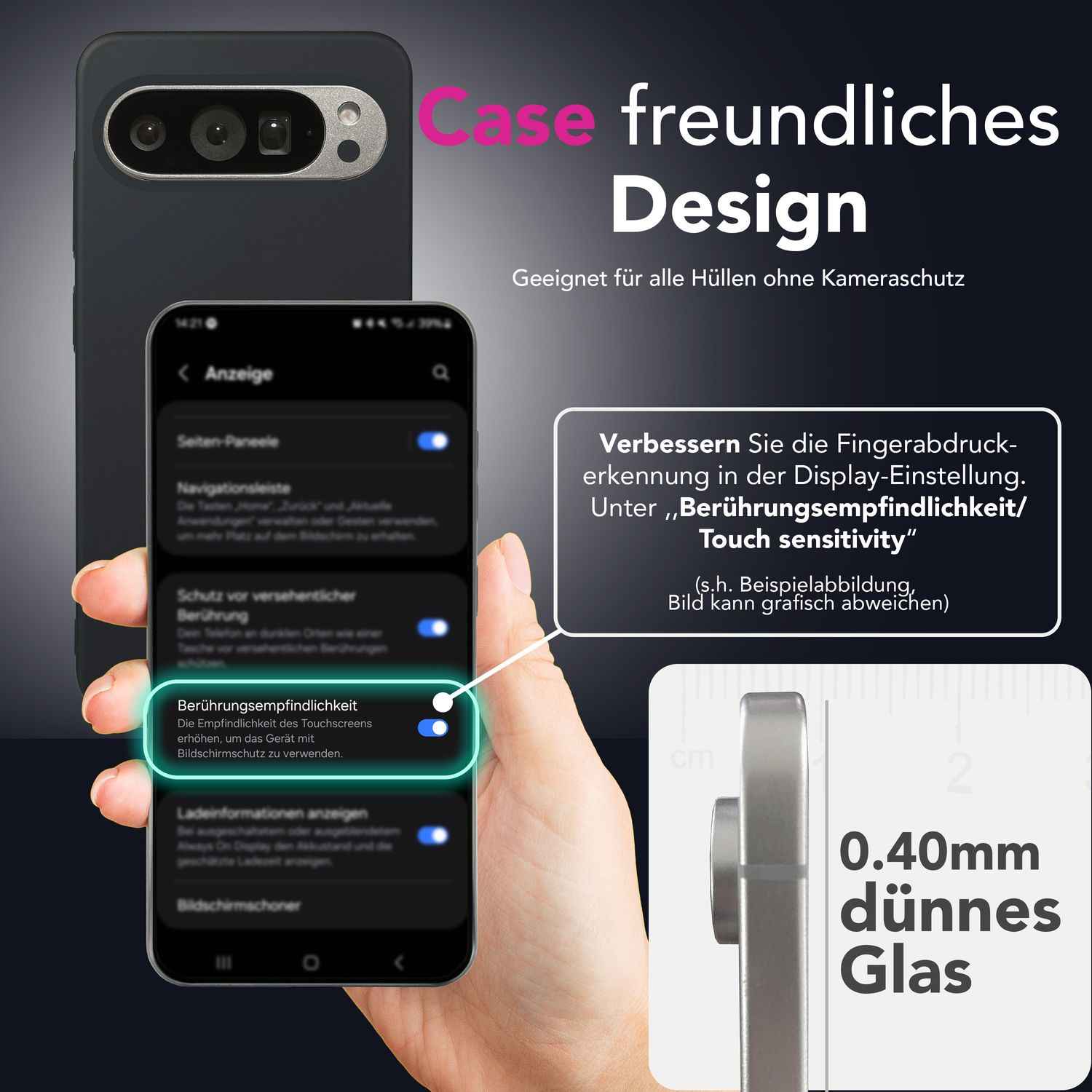 NALIA ArmorGlassX für Google Pixel 9 / Pixel 9 Pro Glas, Set 2x Schutzglas [9H], Kristallklar mit schwarzem Rahmen, Berührungsempfindlich, Anti-Kratzer, Einfache Montage