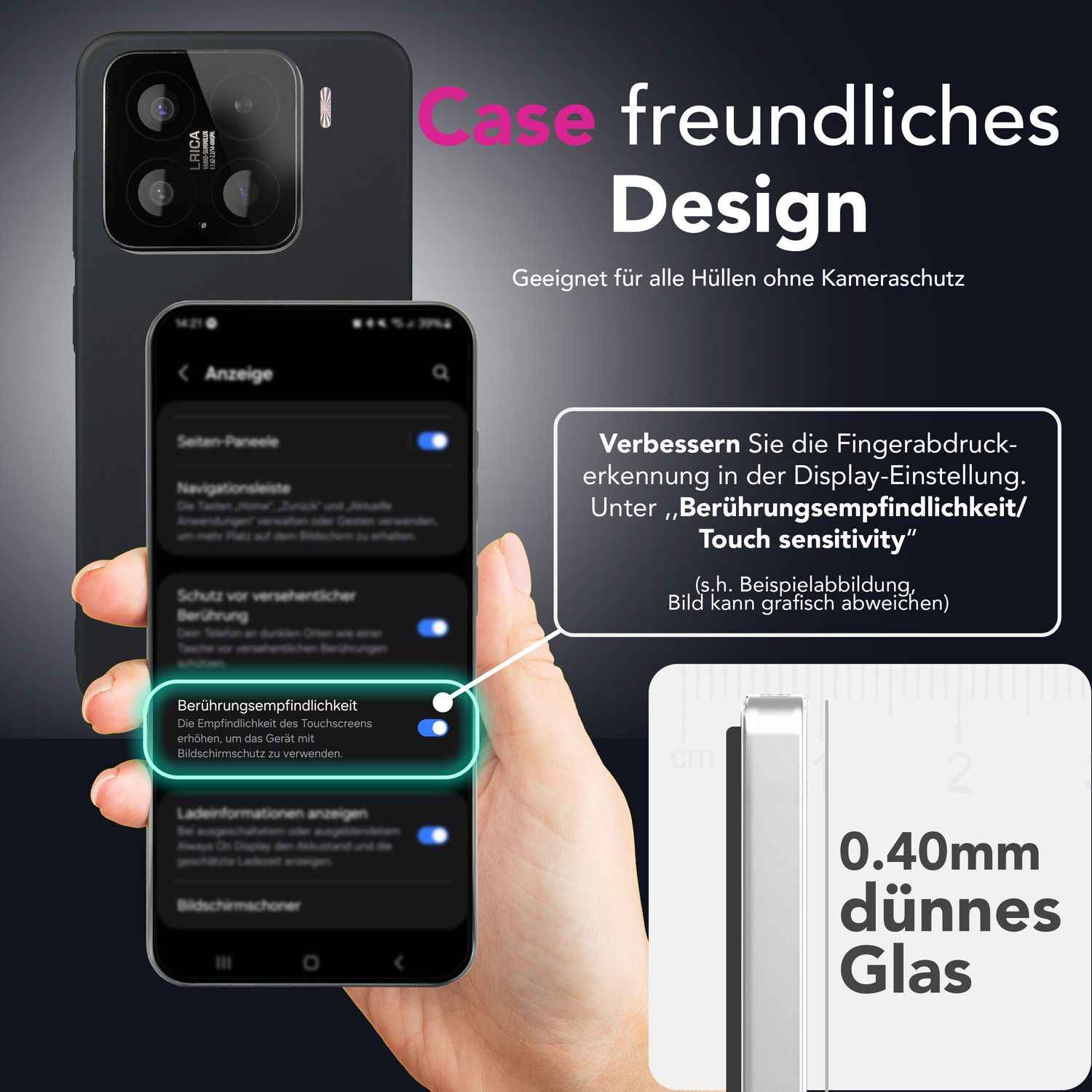 NALIA ArmorGlassX für Xiaomi 15 Glas, Set 2x Schutzglas [9H], Kristallklar mit schwarzem Rahmen, Touchgenau, Anti-Fingerprint, Kratzbeständig, Blasenfrei, Oleophober Displayschutz