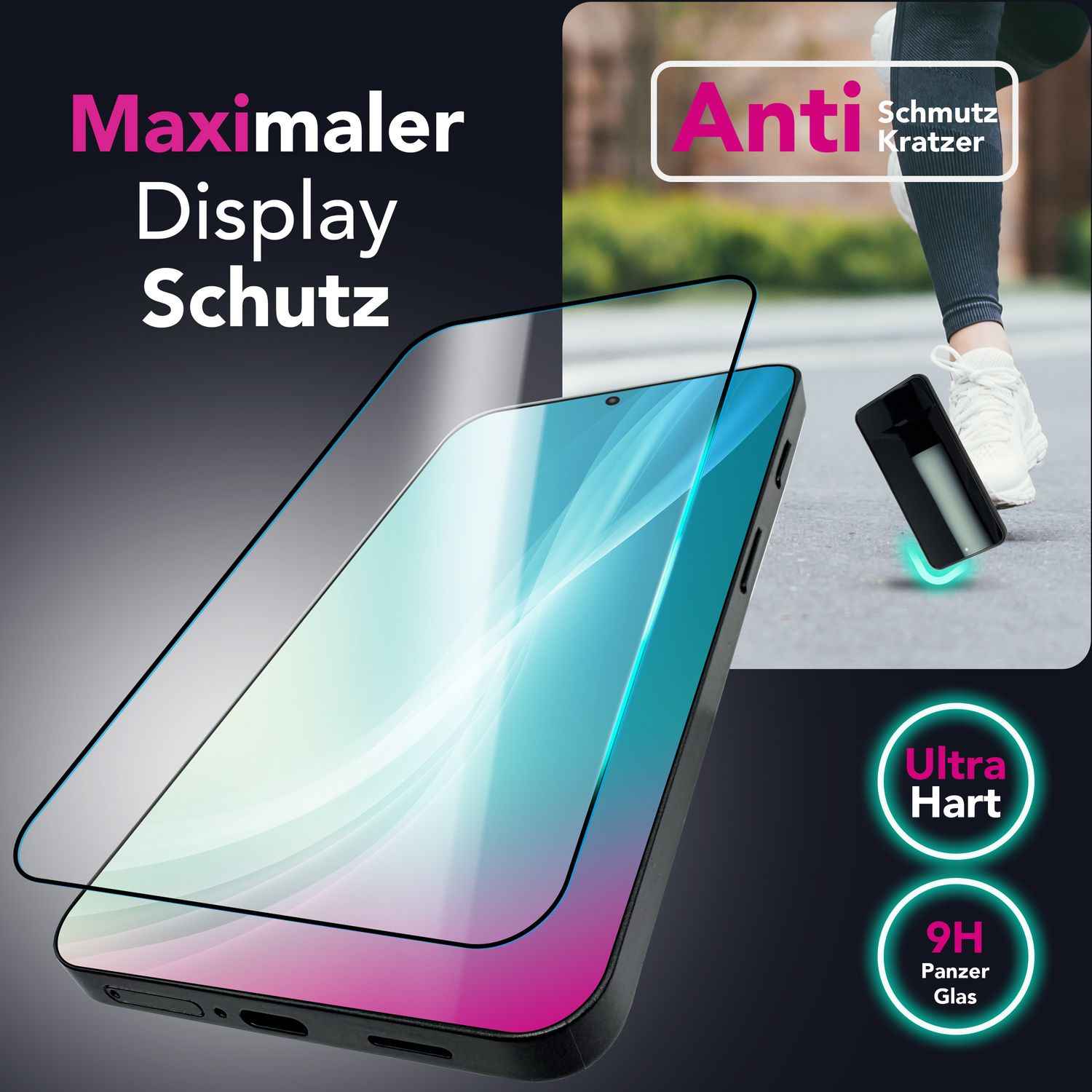 NALIA ArmorGlassX für Xiaomi 15 Glas, Set 2x Schutzglas [9H], Kristallklar mit schwarzem Rahmen, Touchgenau, Anti-Fingerprint, Kratzbeständig, Blasenfrei, Oleophober Displayschutz