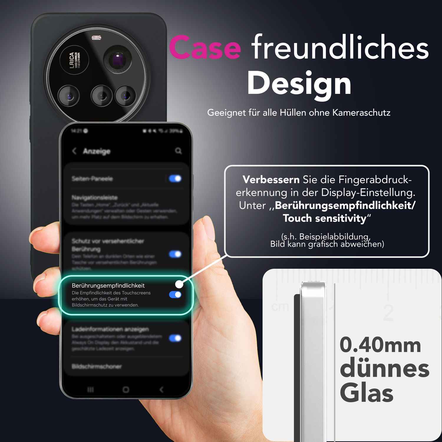 NALIA ArmorGlassX für Xiaomi 15 Ultra Glas, Set 2x Schutzglas [9H], Hochtransparent mit schwarzem Rahmen, Berührungsempfindlich, Anti-Fingerprint, Kratzresistent, Easy Installation