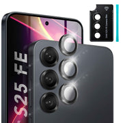 NALIA Kamera Glas Focus.Pro CLX für Samsung Galaxy S25 FE (Glasklare Aufnahmen) - Kameraschutz, 9H Linsenglas, Anti-Reflex Ringe, Klar, Selbstklebend, Hüllen-freundlich, 3 Stück