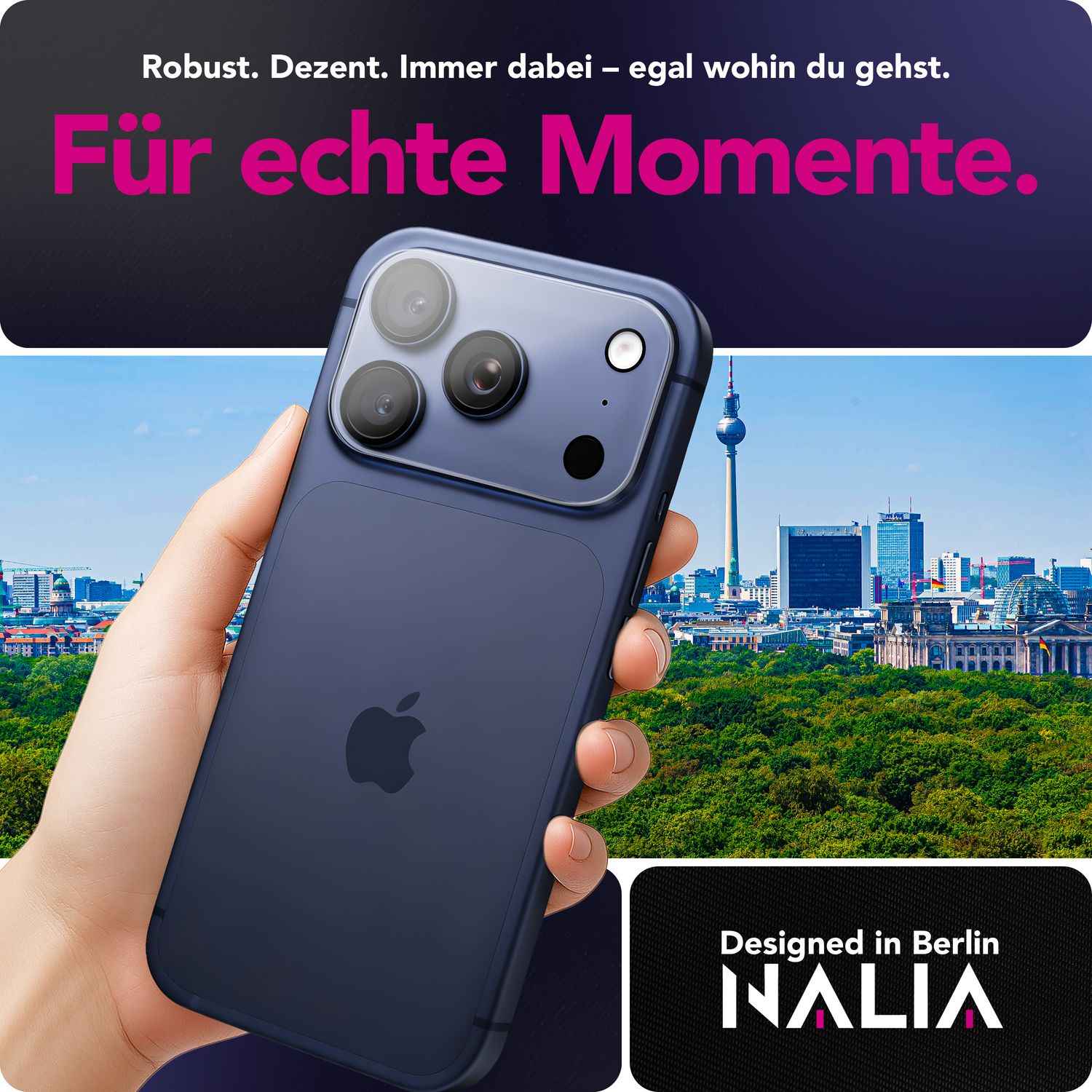 NALIA Kameraglas Focus.X2 MAX für Apple iPhone 17 Pro (Klarer Kameraschutz) – 2er Set, 9H Schutzglas mit Anti-Reflexion Ringen, Vollständige Linsenabdeckung, Hüllen-freundlich