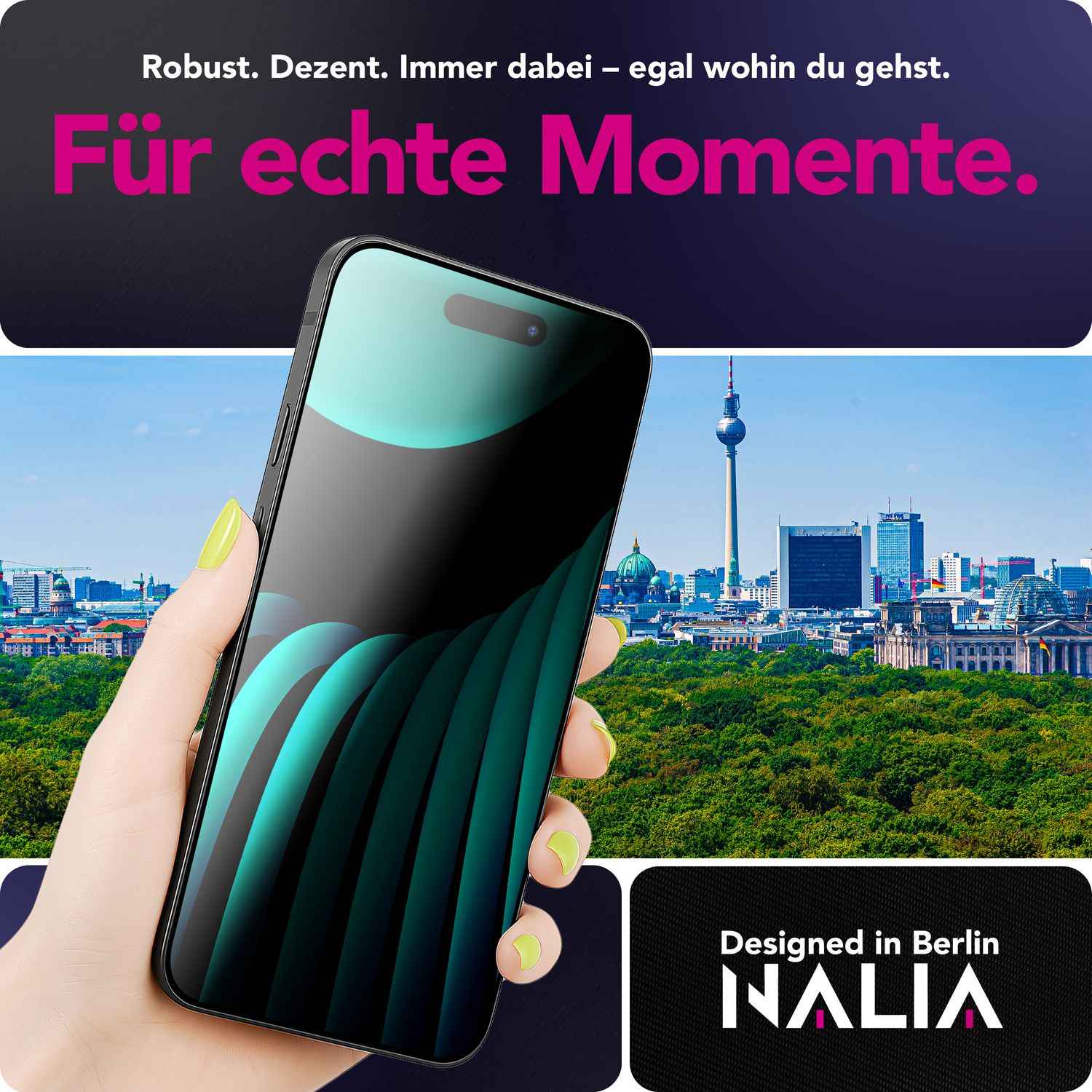NALIA Privacy Schutzglas AntiSpyX für Apple iPhone 17 Air (Diskreter Blickschutz) - Display Glas mit 9H Härte, Anti-Spy Technologie, Kratzfest, Oleophob, Blasenfrei, für Hüllen