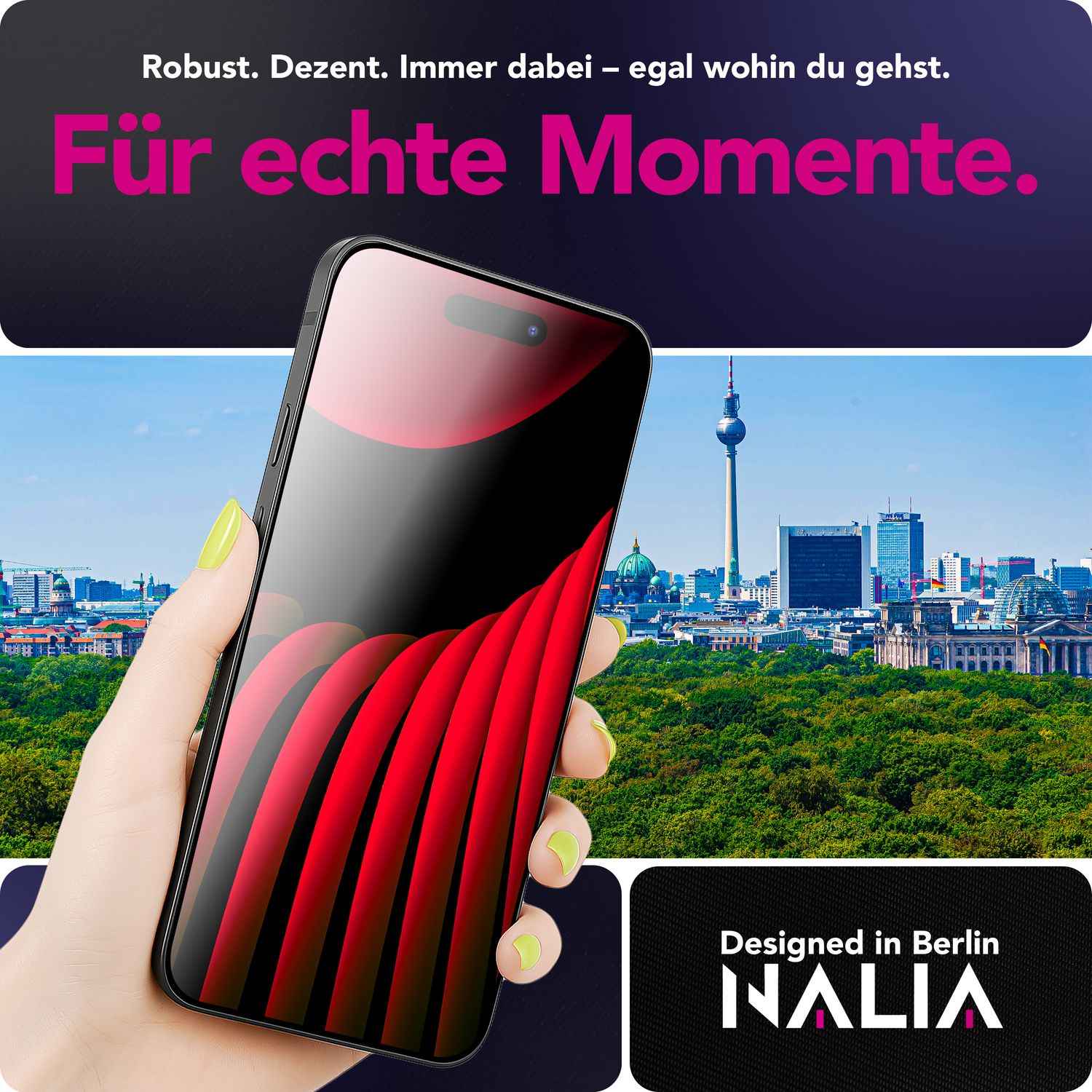 NALIA Display Glas ArmorGlassX für Apple iPhone 17 Pro (super klarer Displayschutz) - 2x Schutzglas 9H Härte, Kratzfest, Oleophob, Anti-Flecken, Case-kompatibel, schwarzer Rahmen