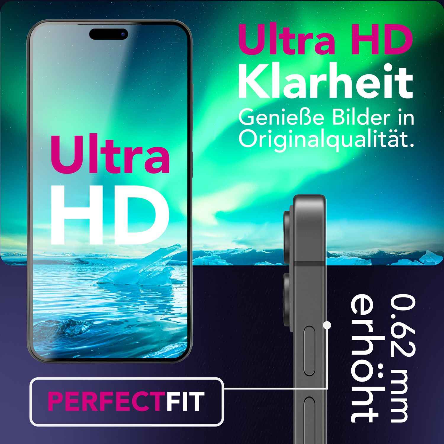 NALIA Privacy Schutzglas AntiSpyX für Apple iPhone 17 Pro (Diskreter Blickschutz) - Display Glas mit 9H Härte, Anti-Spy Sichtschutz, Kratzfest, Blasenfrei, Oleophob, Case-Friendly