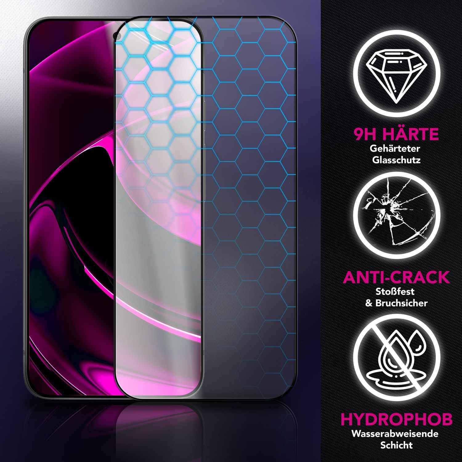 NALIA Display Glas ArmorGlassX für Google Pixel 10 / 10 Pro (super klarer Displayschutz), 2x Schutzglas 9H Härte, Case-kompatibel, Kratzfest, Touch-sensitiv, schwarzer Rahmen