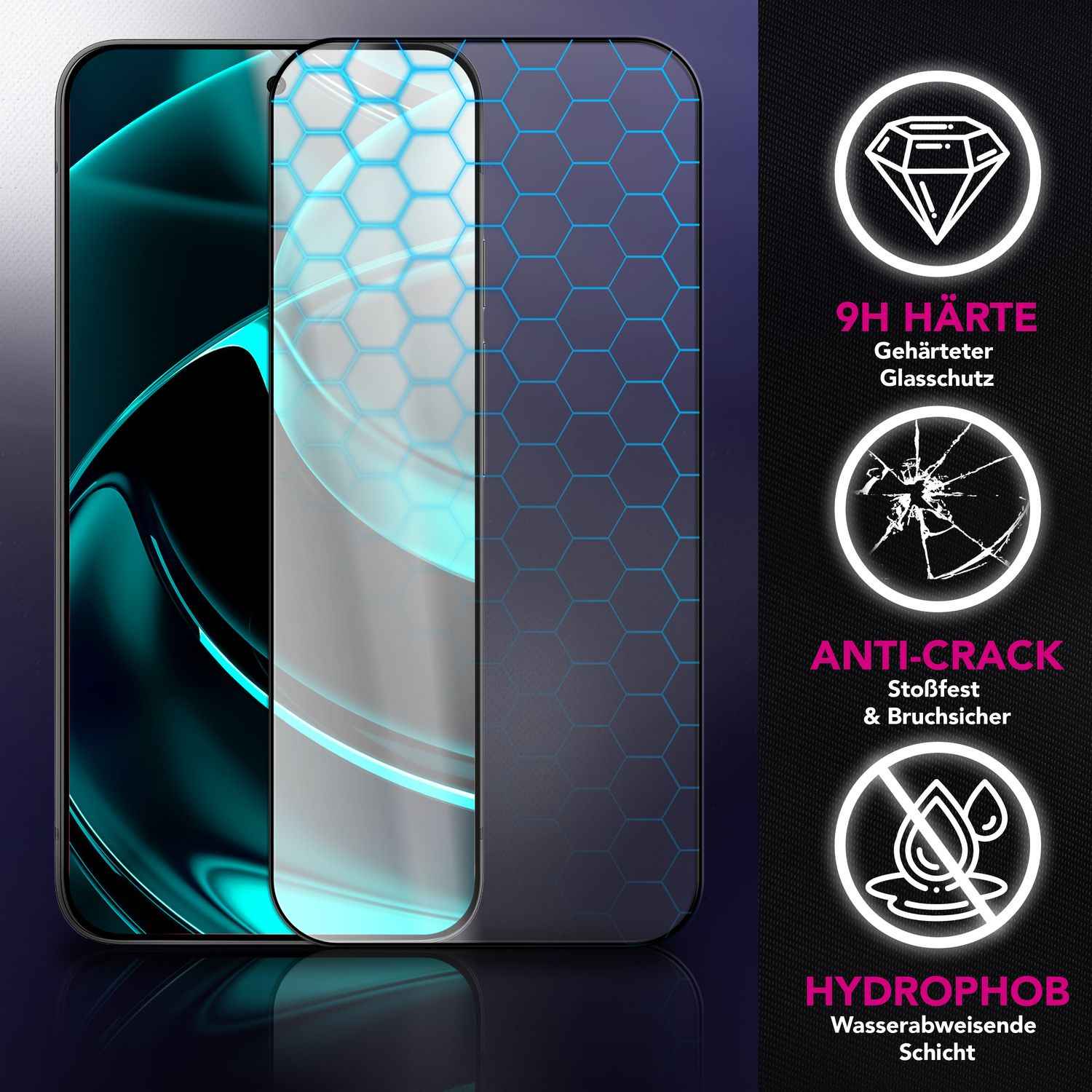 NALIA Display Glas ArmorGlassX für Google Pixel 10 Pro XL (super klarer Displayschutz), 2x Schutzglas 9H Härte, Kratzfest, Anti-Fingerprint, Hüllen-freundlich, schwarzer Rahmen