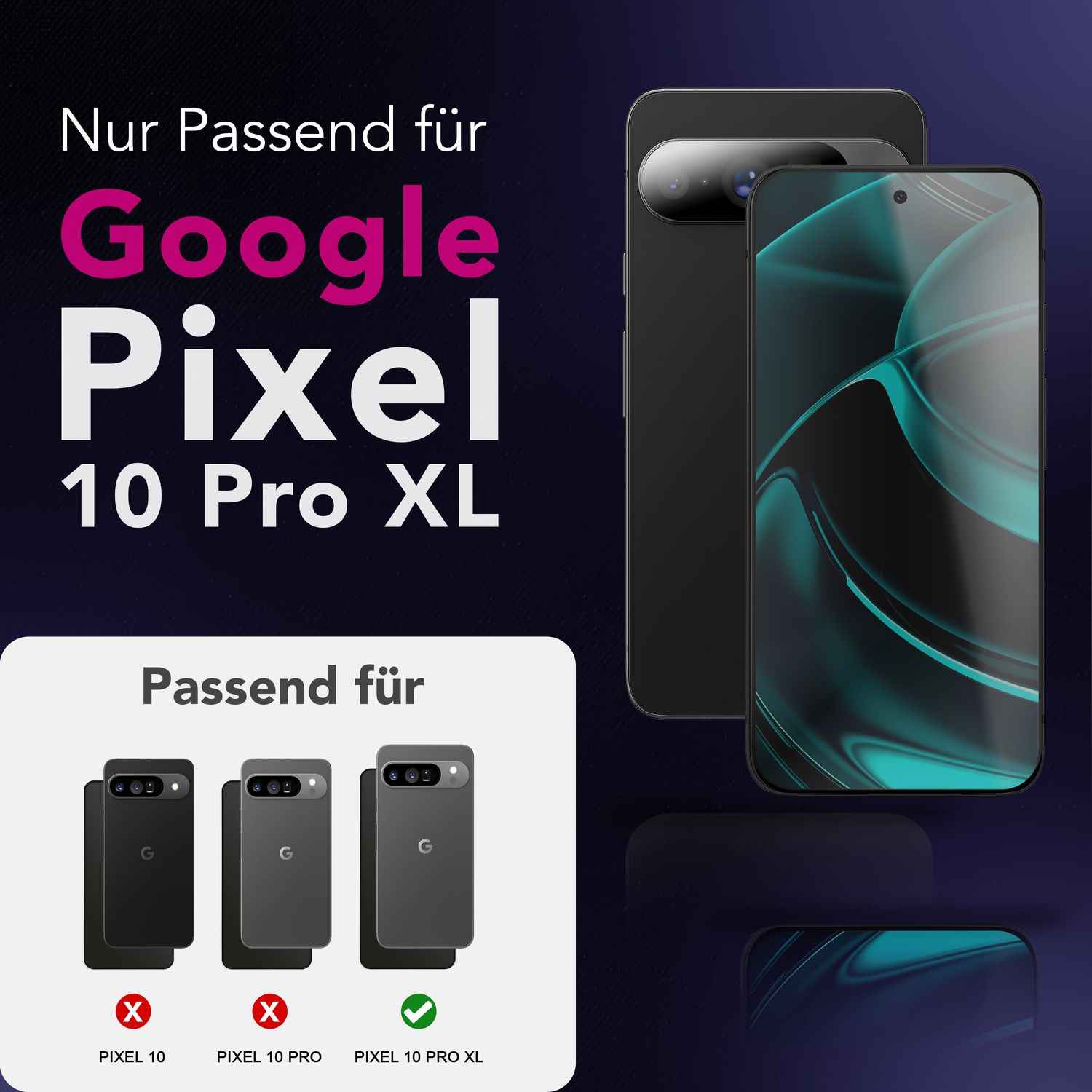 NALIA Display Glas AntiSpyX für Google Pixel 10 Pro XL (Diskreter Blickschutz), gehärtetes 9H Schutzglas, Anti-Spy, Displayschutz für Privatsphäre, Kratzfest, Hüllen-kompatibel